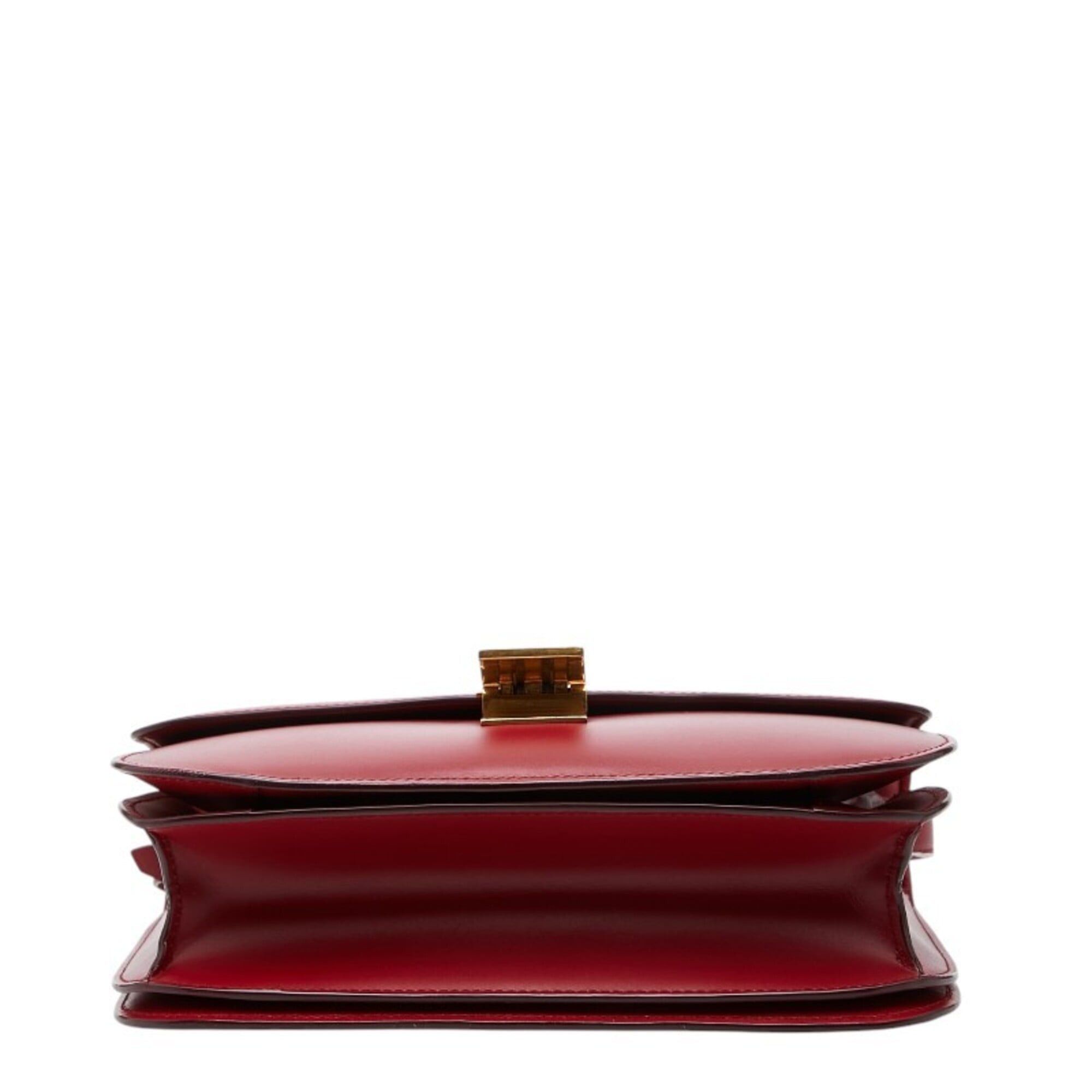 Celine Celine Classic Box Handbag, Crossbody Shoulder Bag, Red Leather, Women's CELINE Size ONE SIZE - 3 Thumbnail