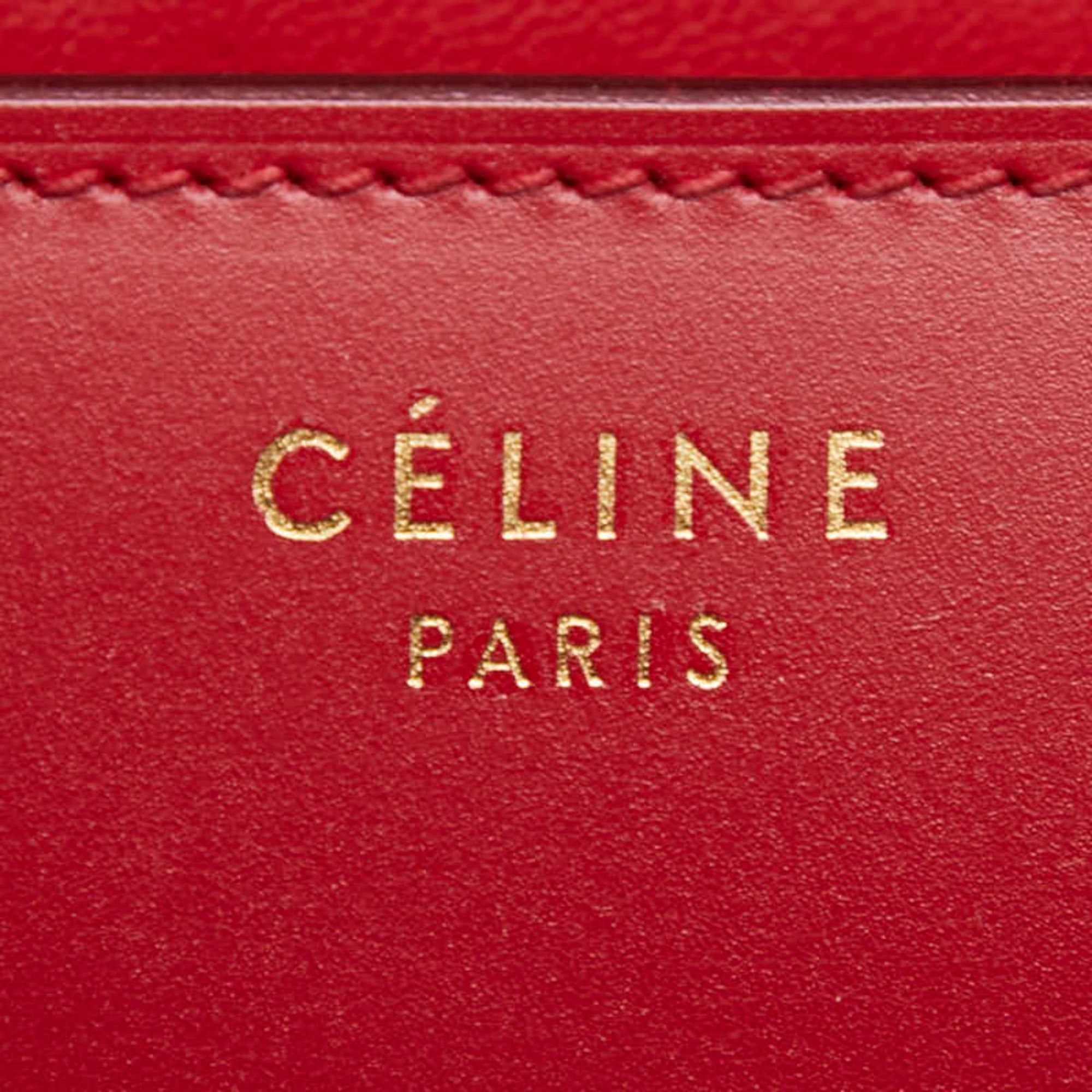 Celine Celine Classic Box Handbag, Crossbody Shoulder Bag, Red Leather, Women's CELINE Size ONE SIZE - 11 Thumbnail