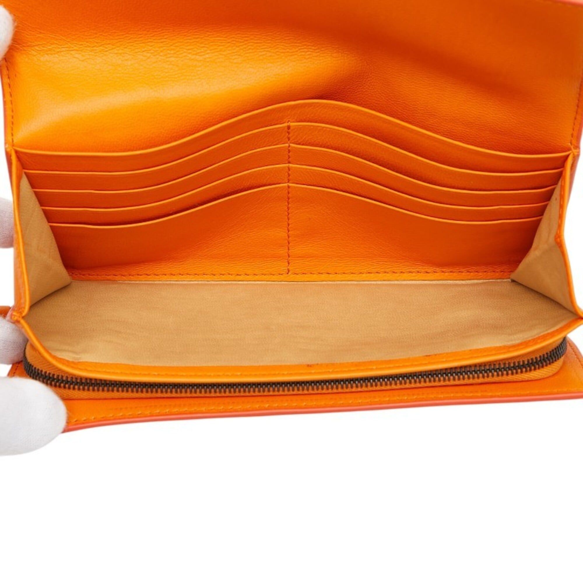 Bottega Veneta Bottega Veneta Intrecciato Long Wallet, Orange Leather, Women's. Size ONE SIZE - 6 Thumbnail
