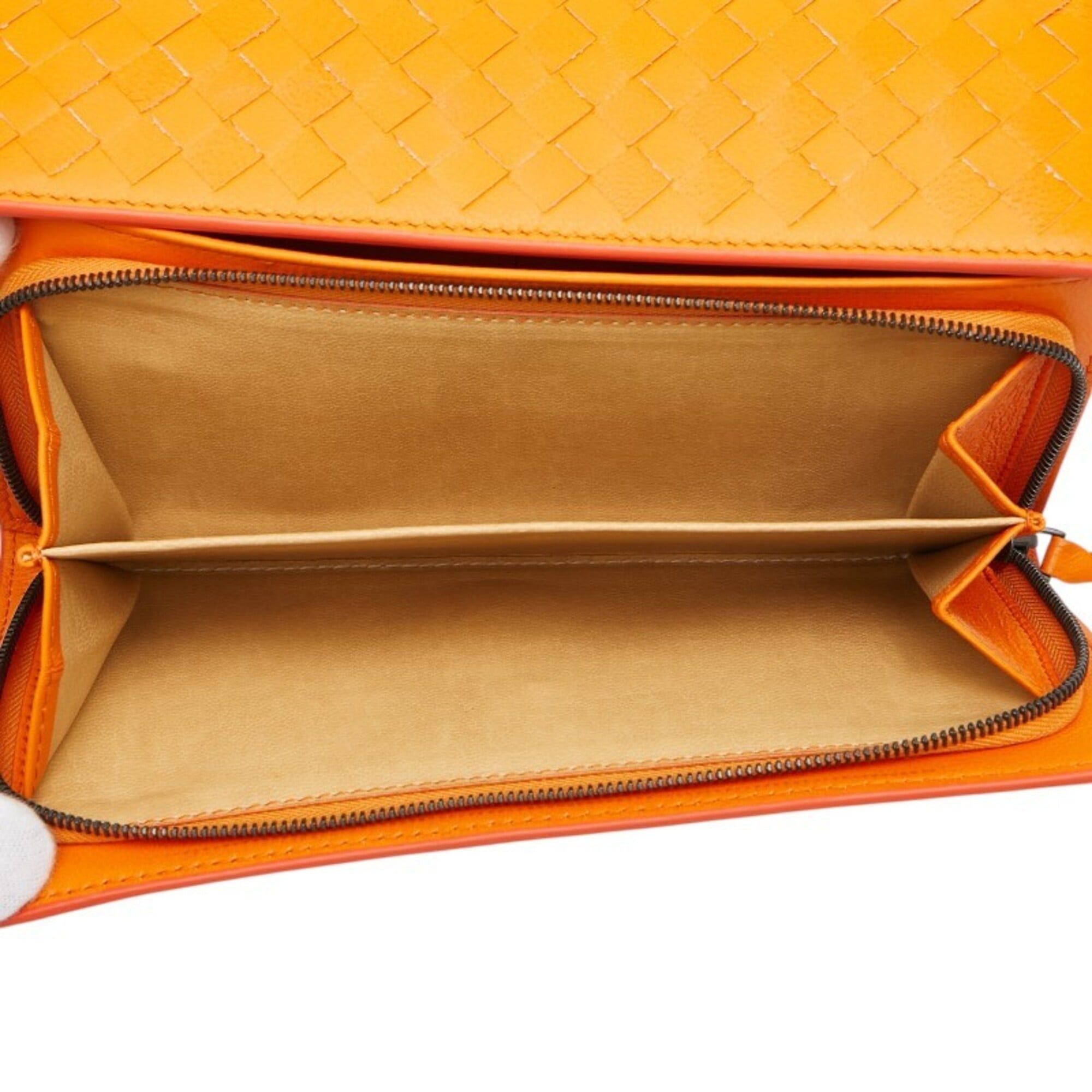 Bottega Veneta Bottega Veneta Intrecciato Long Wallet, Orange Leather, Women's. Size ONE SIZE - 7 Thumbnail