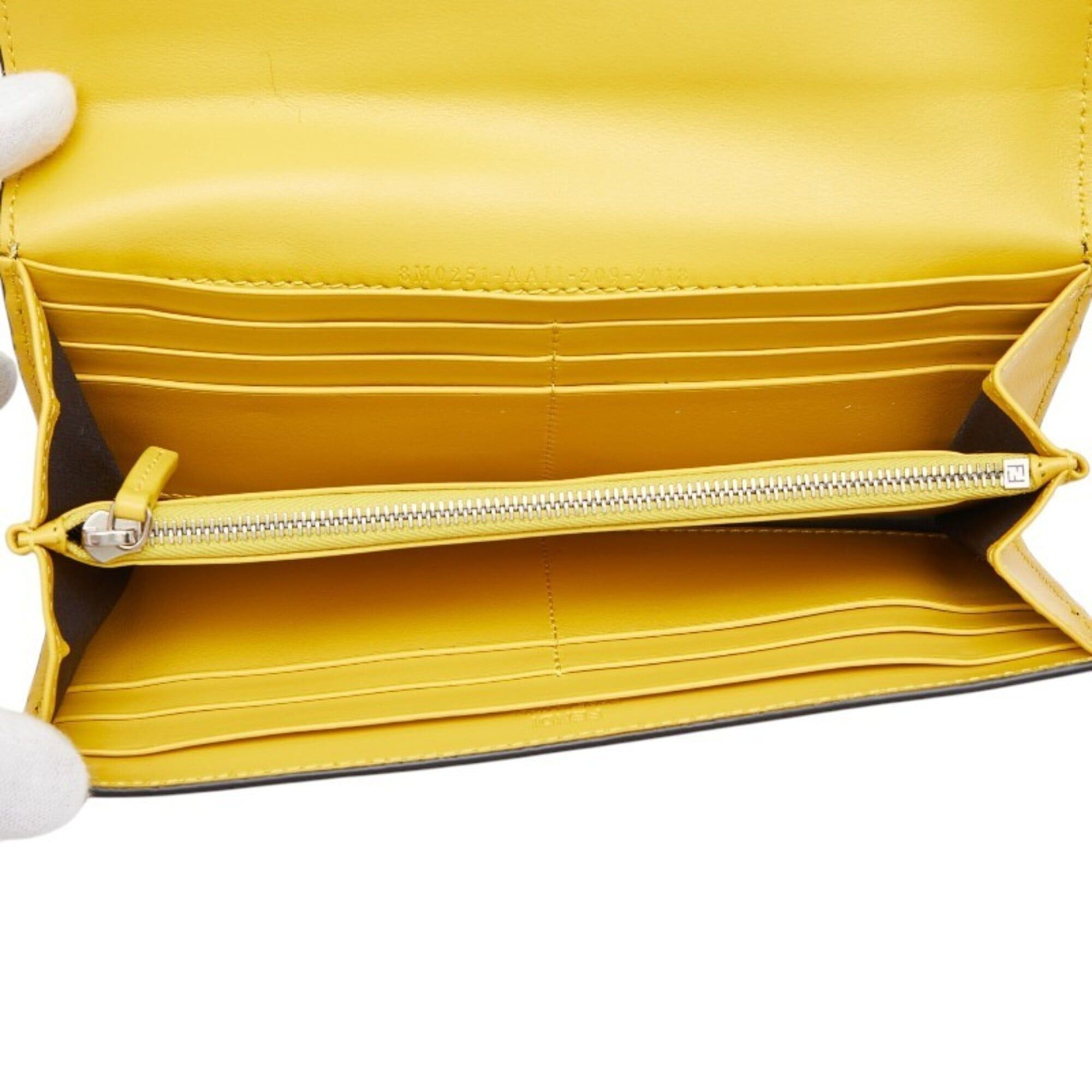 Fendi Fendi Zucca F is Logo Long Wallet, Yellow Brown Leather, Women's FENDI Size ONE SIZE - 8 Thumbnail