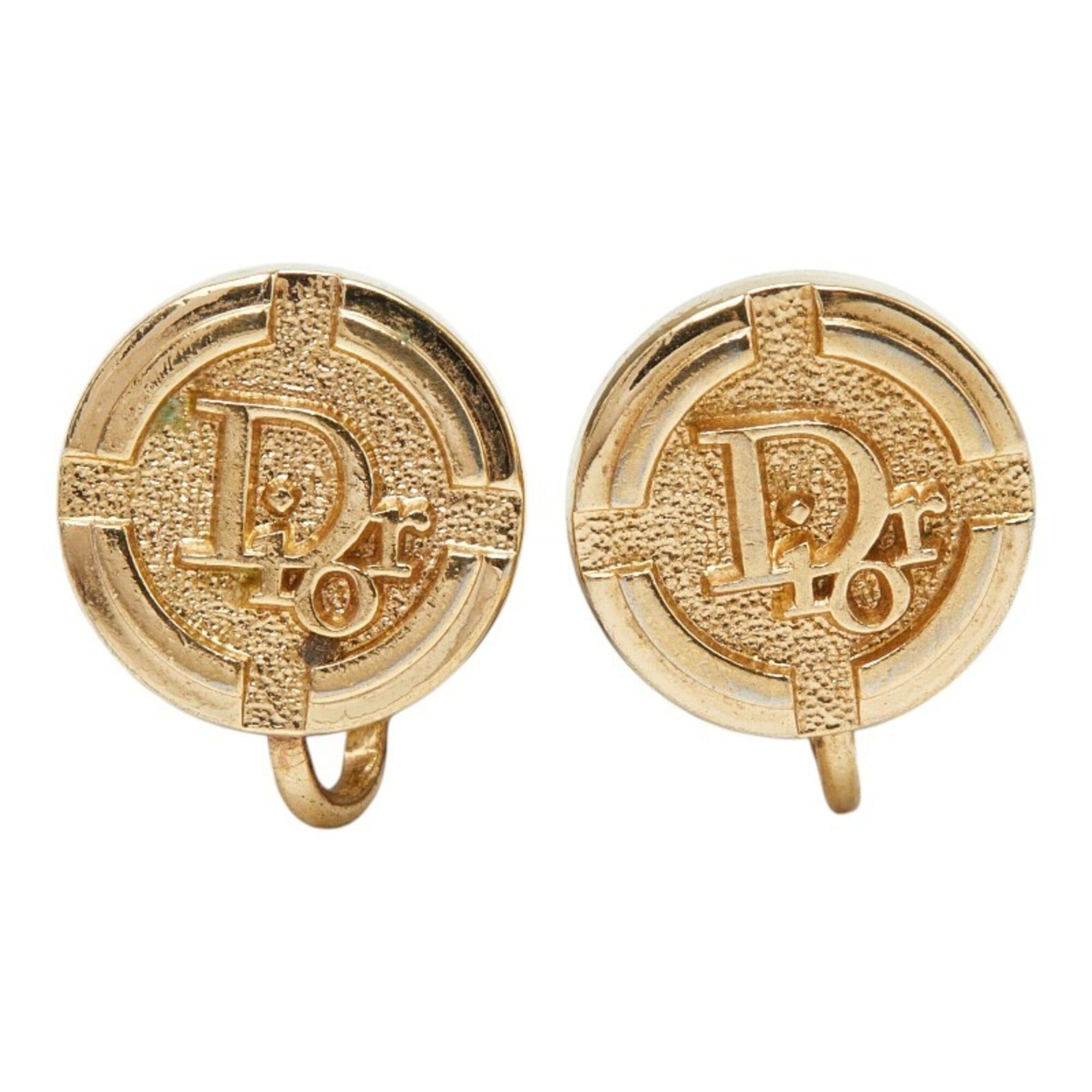Dior Christian Dior Dior Vintage Logo Earrings, Gold Plated, Women's Size ONE SIZE - 2 Thumbnail