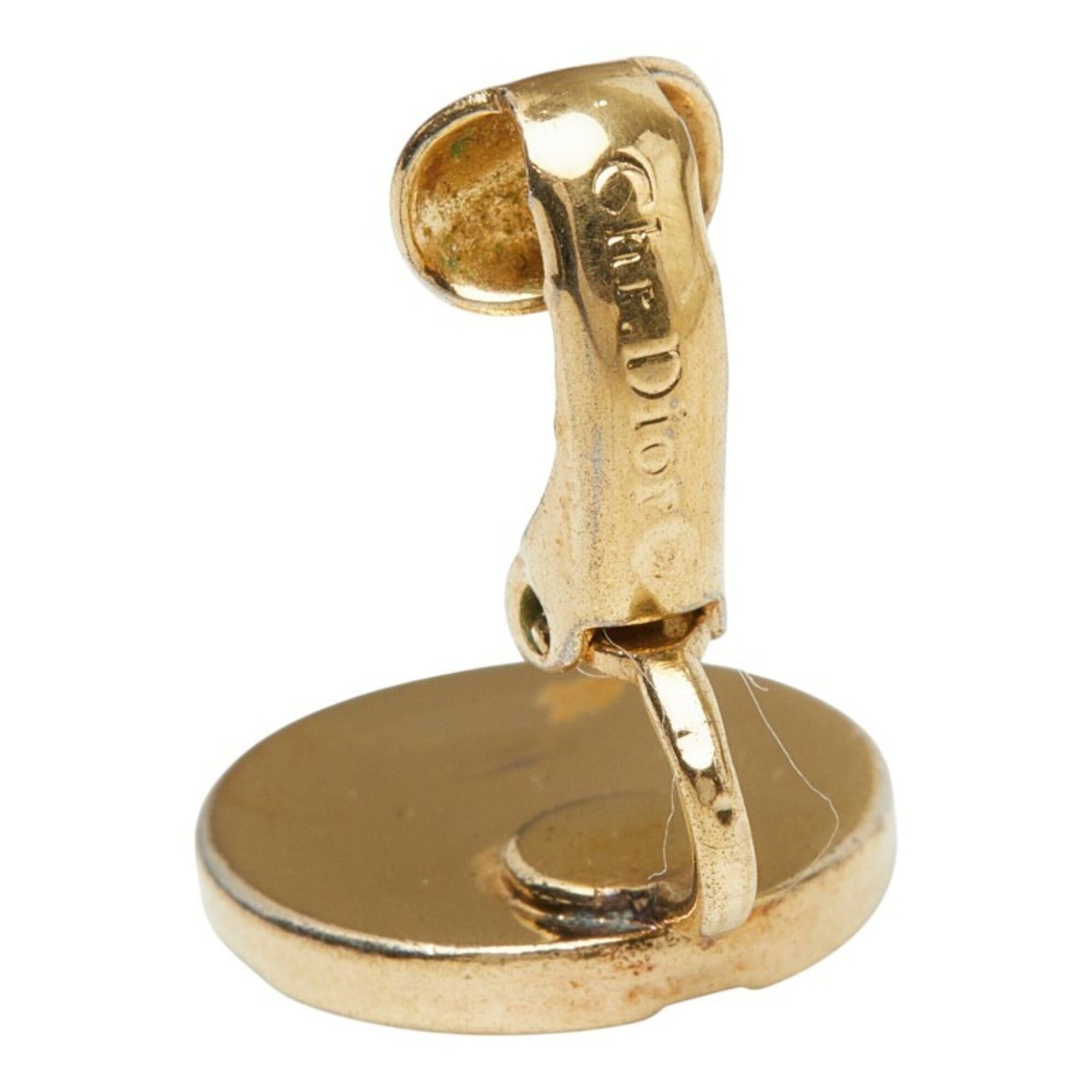 Dior Christian Dior Dior Vintage Logo Earrings, Gold Plated, Women's Size ONE SIZE - 4 Thumbnail