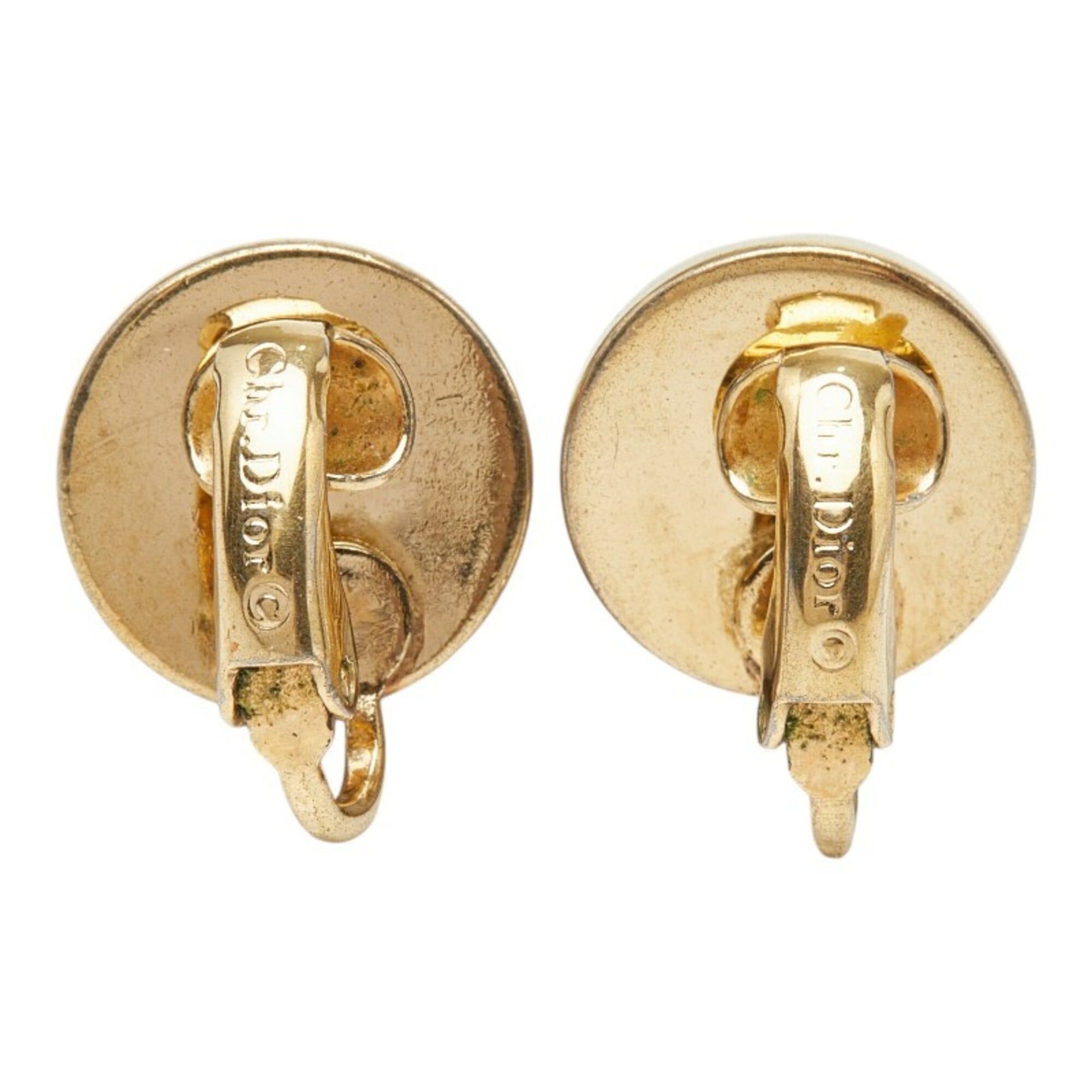 Dior Christian Dior Dior Vintage Logo Earrings, Gold Plated, Women's Size ONE SIZE - 3 Thumbnail
