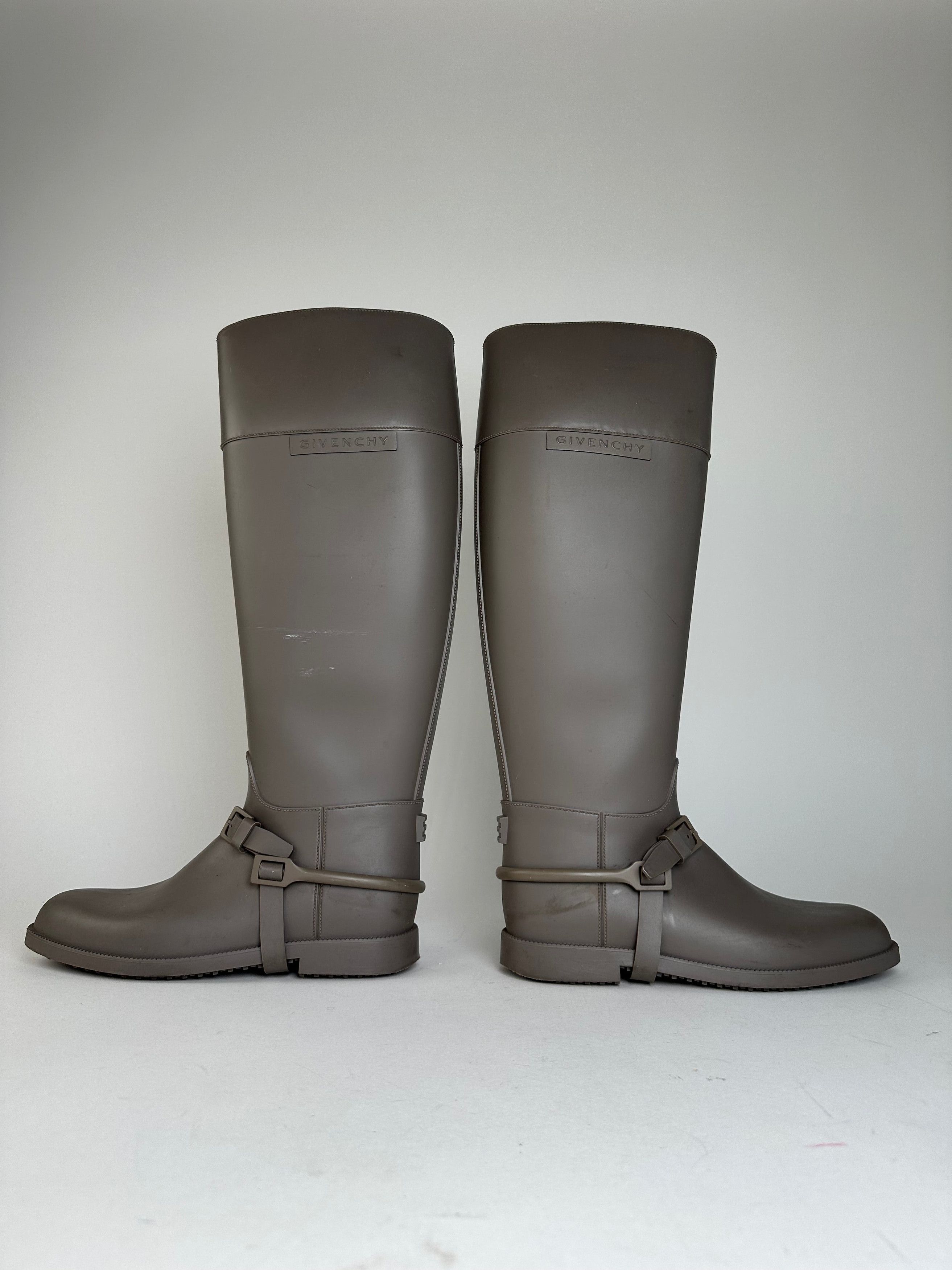 Givenchy Vintage Rubber Riding Boots Taupe EU37 Size US 6 / IT 36 - 7 Thumbnail