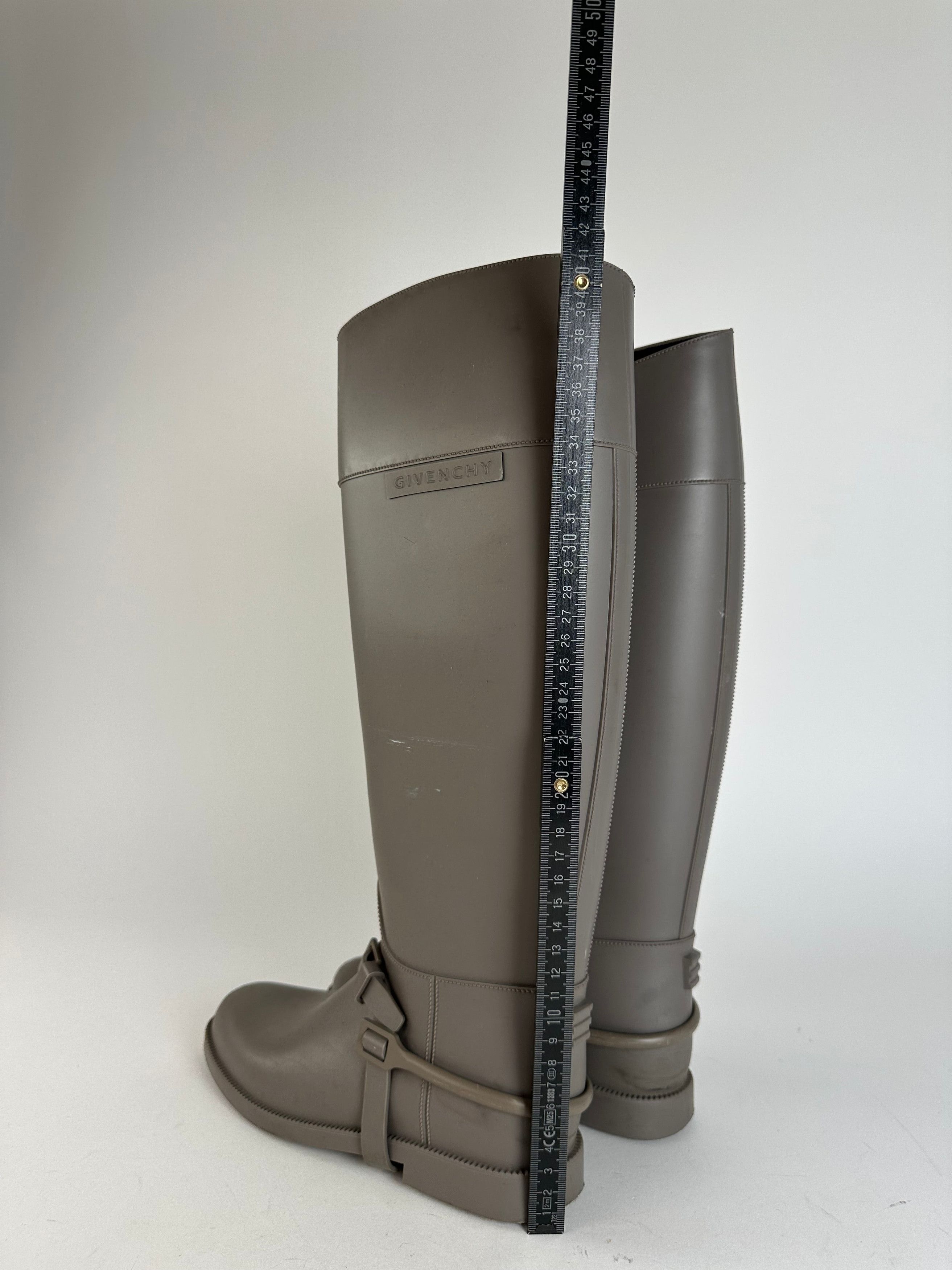 Givenchy Vintage Rubber Riding Boots Taupe EU37 Size US 6 / IT 36 - 8 Thumbnail