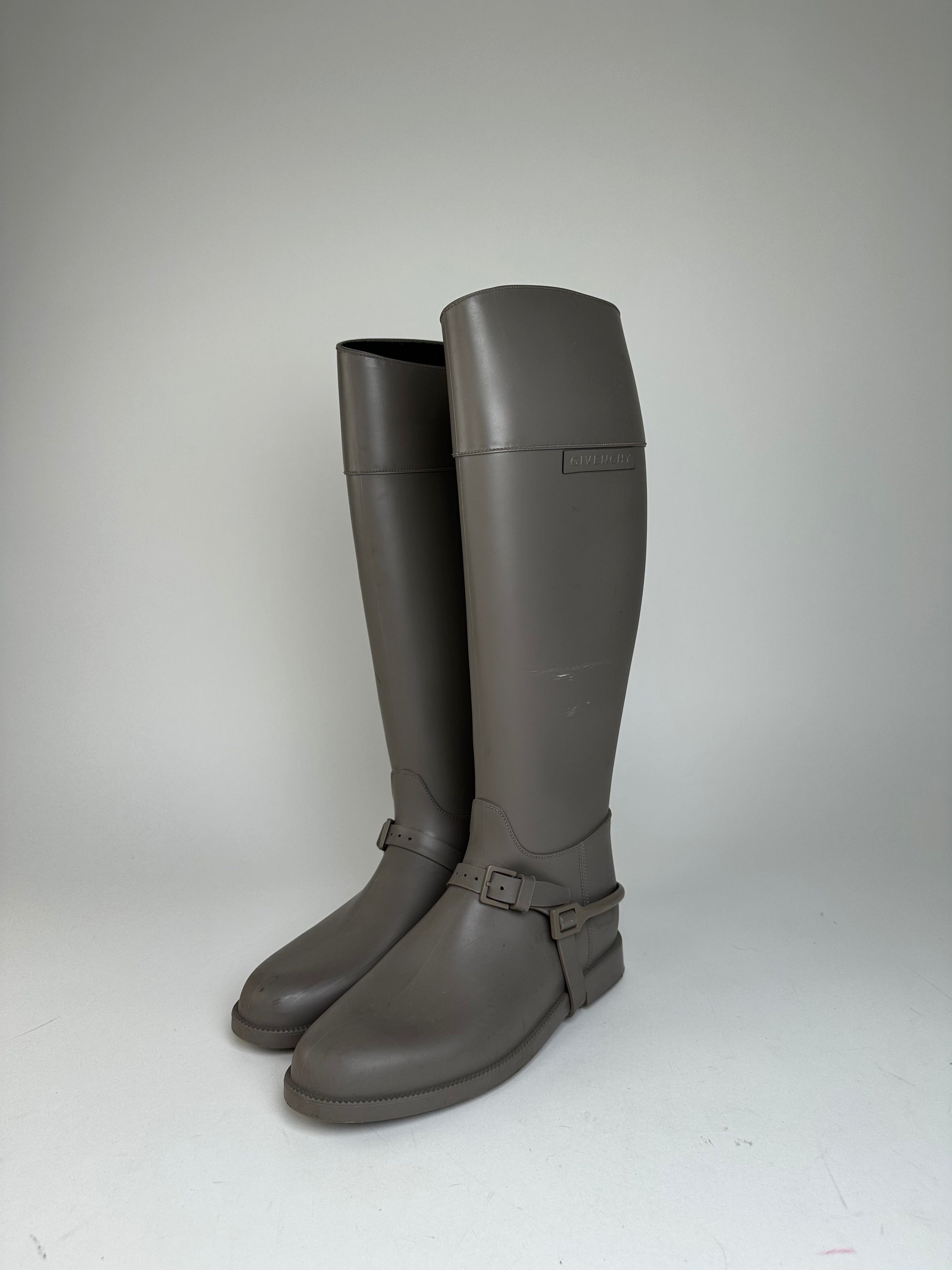 Givenchy Vintage Rubber Riding Boots Taupe EU37 Size US 6 / IT 36 - 3 Thumbnail