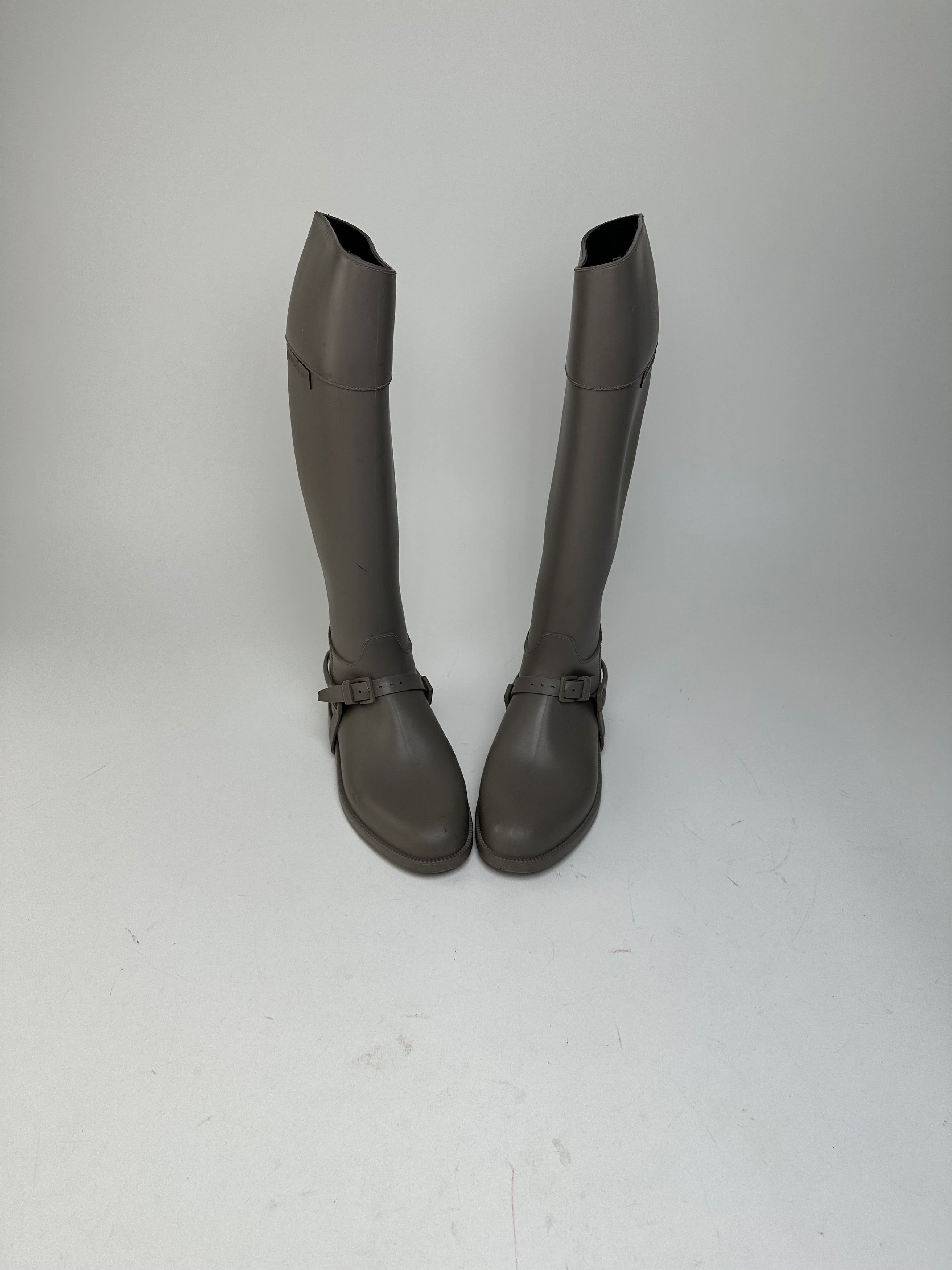 Givenchy Vintage Rubber Riding Boots Taupe EU37 Size US 6 / IT 36 - 2 Thumbnail