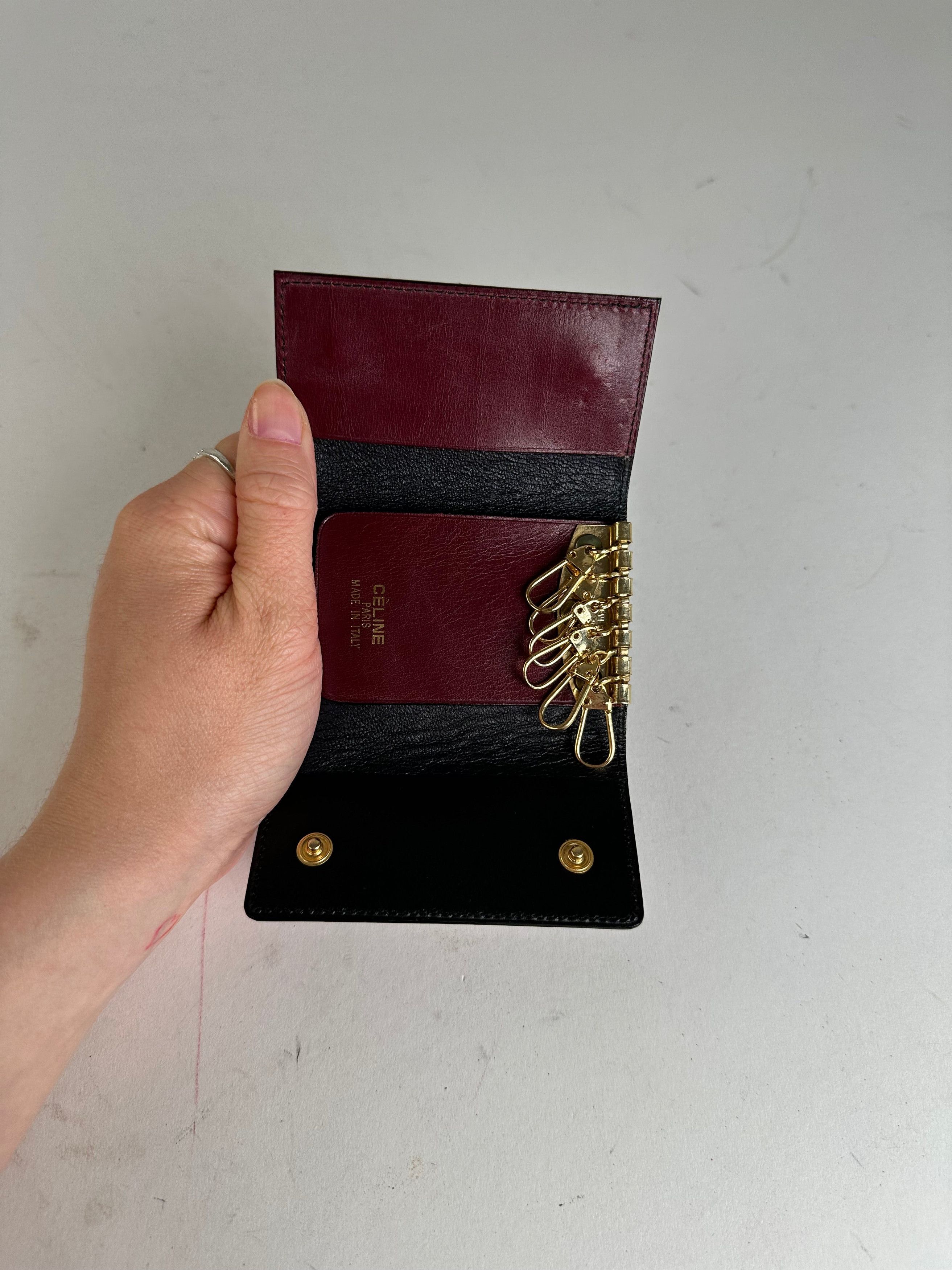 Celine Vintage Paris Leather 6-Key Holder Burgundy Size ONE SIZE - 3 Thumbnail