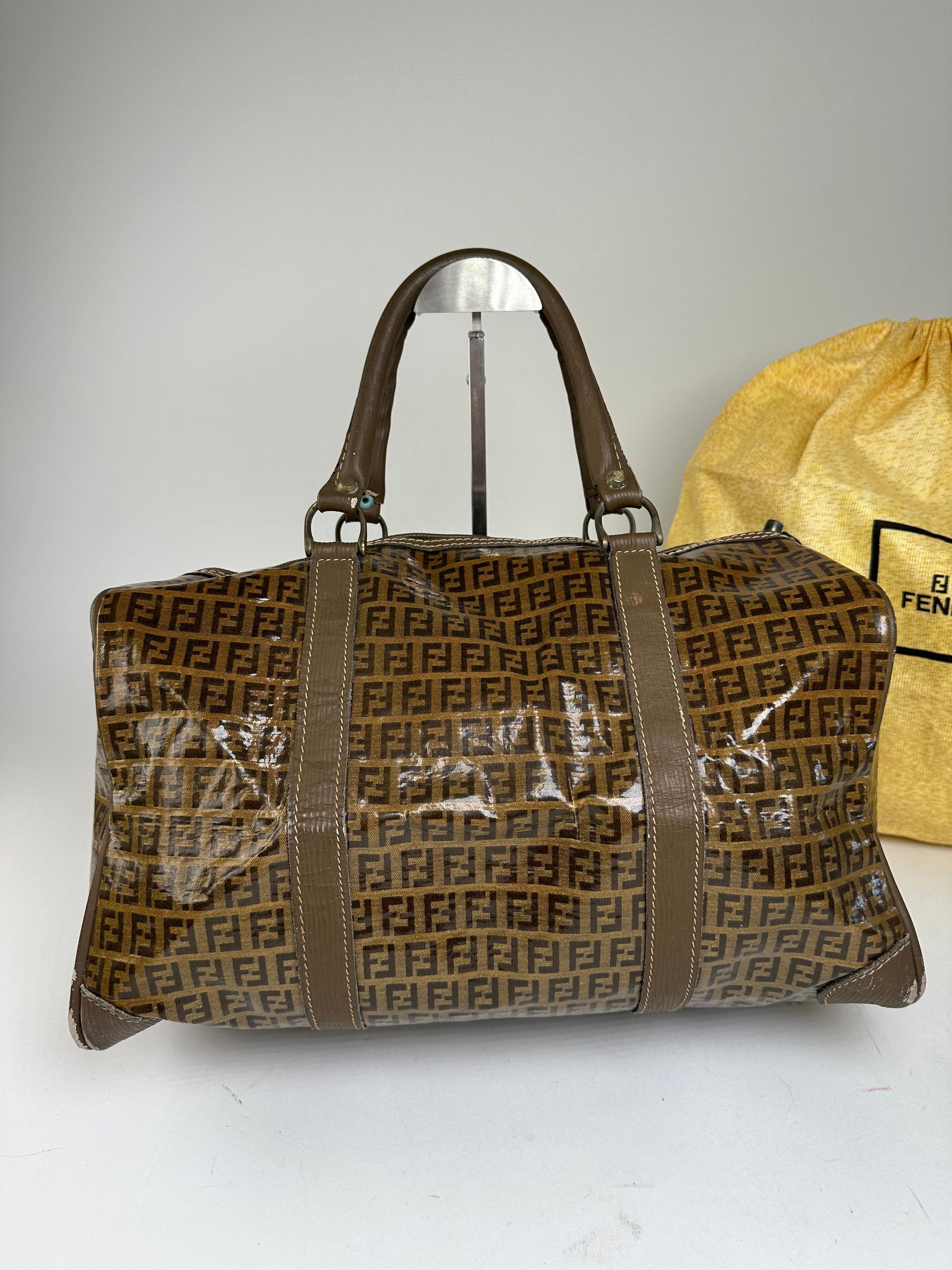 Fendi Vintage Roma Zucca FF Monogram Coated Canvas Boston Bag Brow Size ONE SIZE - 2 Thumbnail