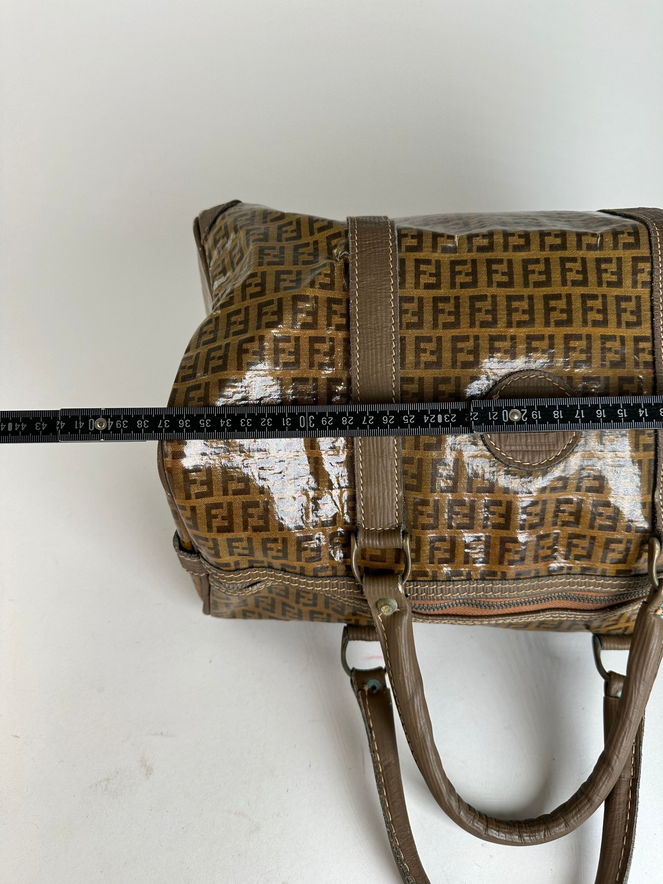 Fendi Vintage Roma Zucca FF Monogram Coated Canvas Boston Bag Brow Size ONE SIZE - 12 Thumbnail