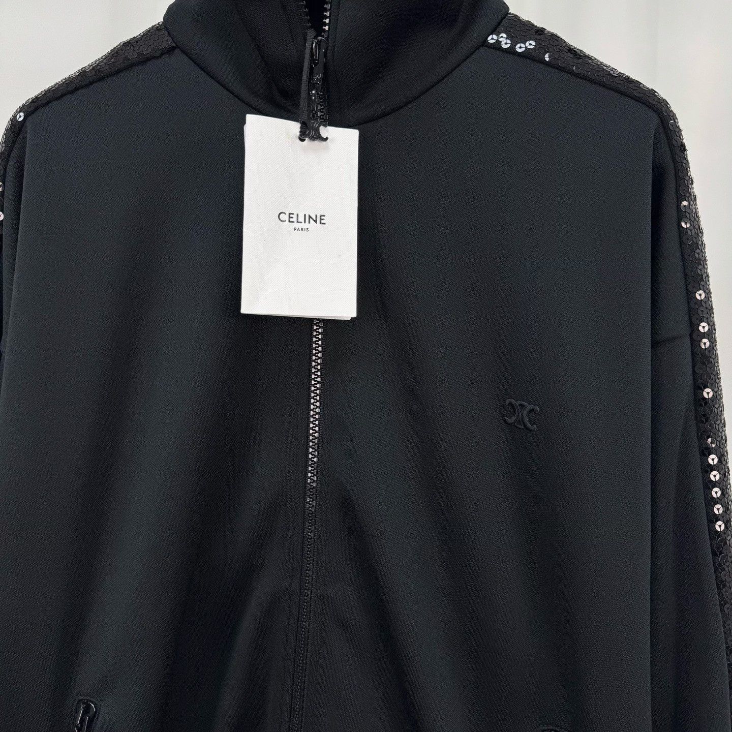 Celine Celine Black Scales Triomphe Embroidery Jacket Size XS / US 0-2 / IT 36-38 - 3 Thumbnail