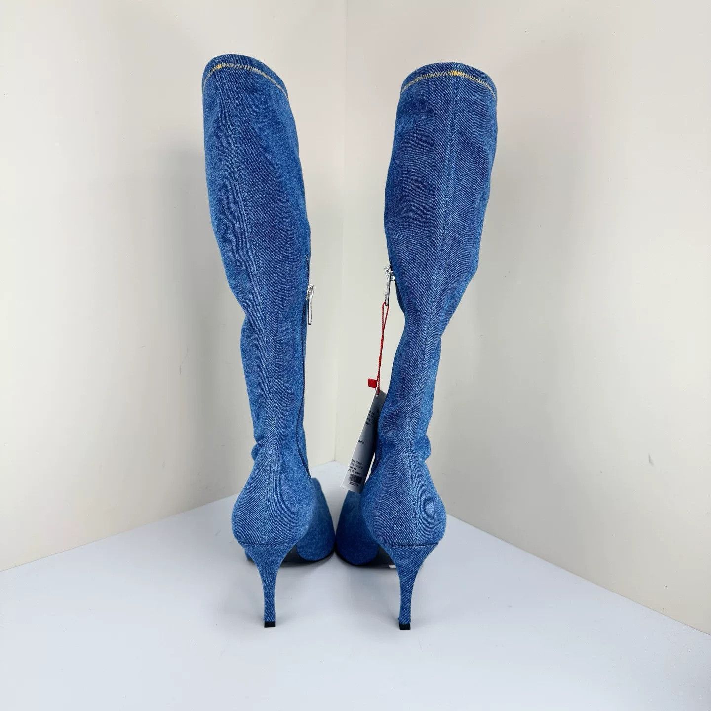 Diesel Diesel Denim Stretch Knee-High Boots Size US 6 / IT 36 - 3 Thumbnail
