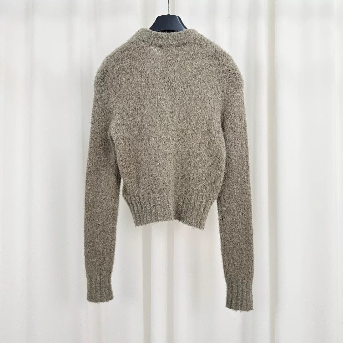 AMI Ami Oatmeal Gray Mohair Knit Sweater Size XS / US 0-2 / IT 36-38 - 2 Thumbnail