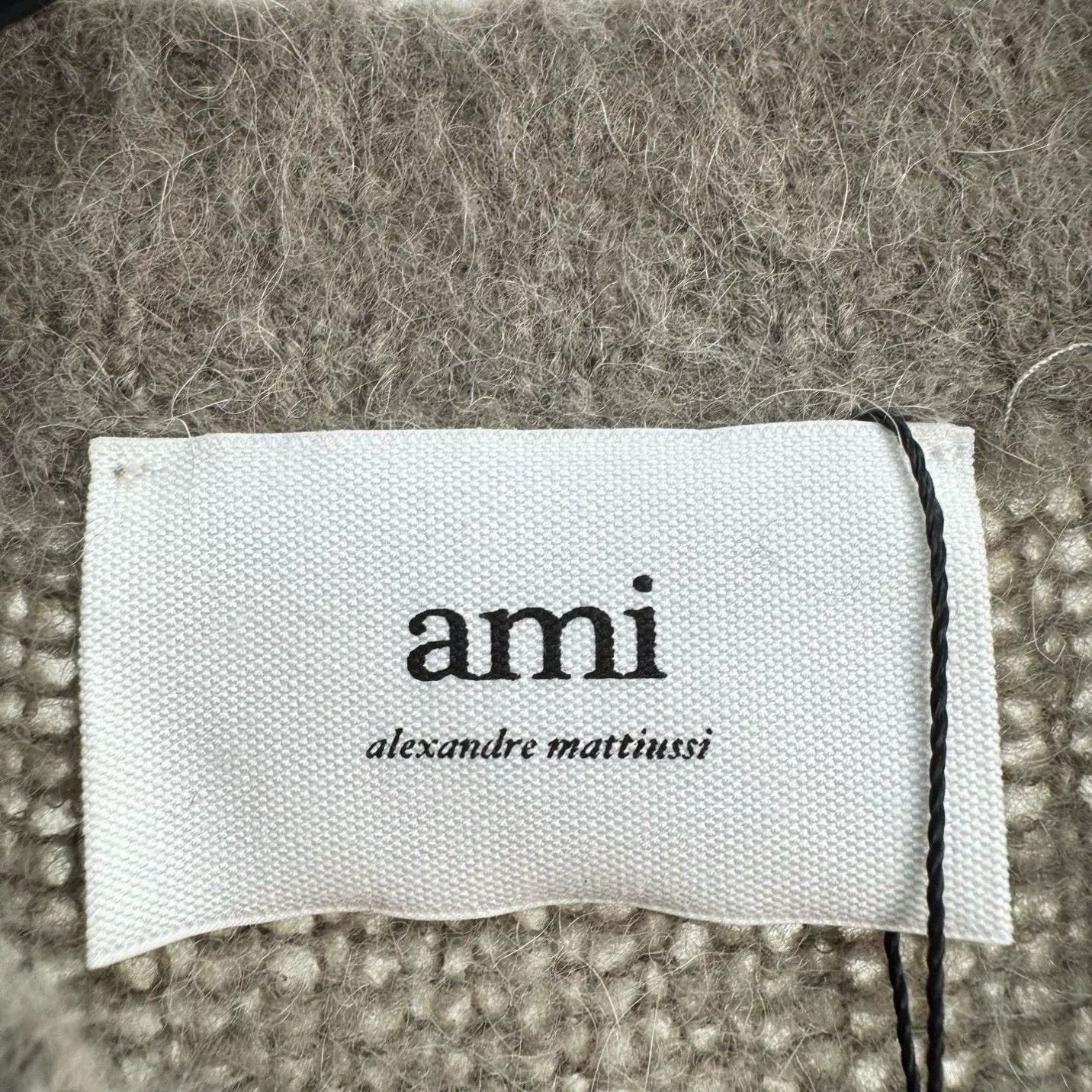 AMI Ami Oatmeal Gray Mohair Knit Sweater Size XS / US 0-2 / IT 36-38 - 5 Thumbnail