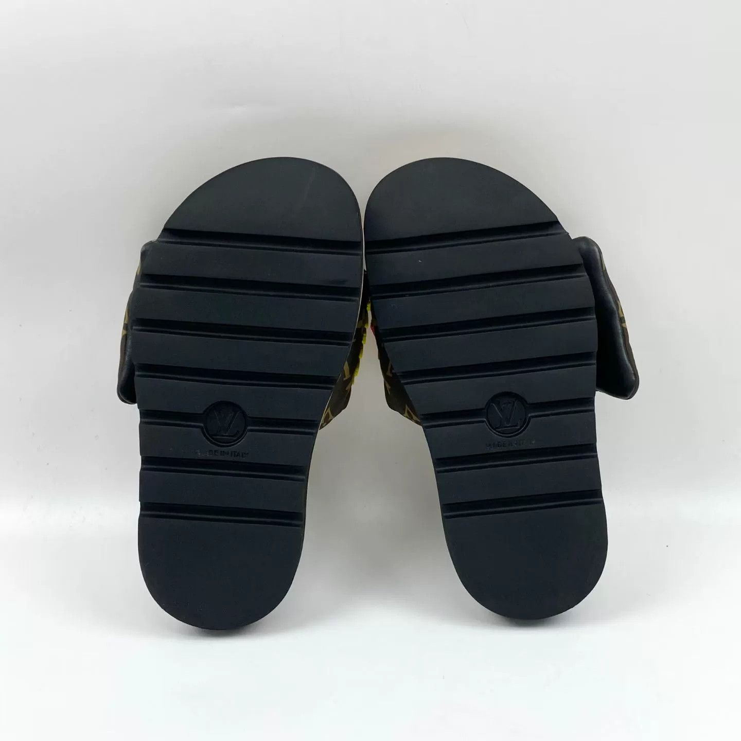 Louis Vuitton LV Brown Monogram Embroidered Slippers Size US 5 / IT 35 - 6 Thumbnail