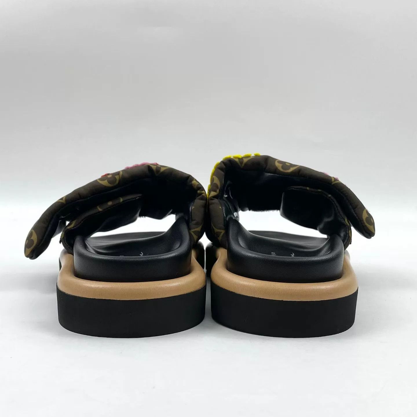 Louis Vuitton LV Brown Monogram Embroidered Slippers Size US 5 / IT 35 - 5 Thumbnail