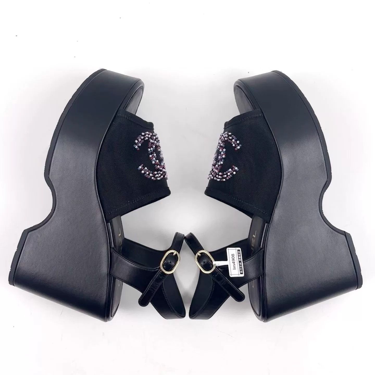 Chanel CHANEL New Black Platform Double C Sandals Size US 6 / IT 36 - 4 Thumbnail