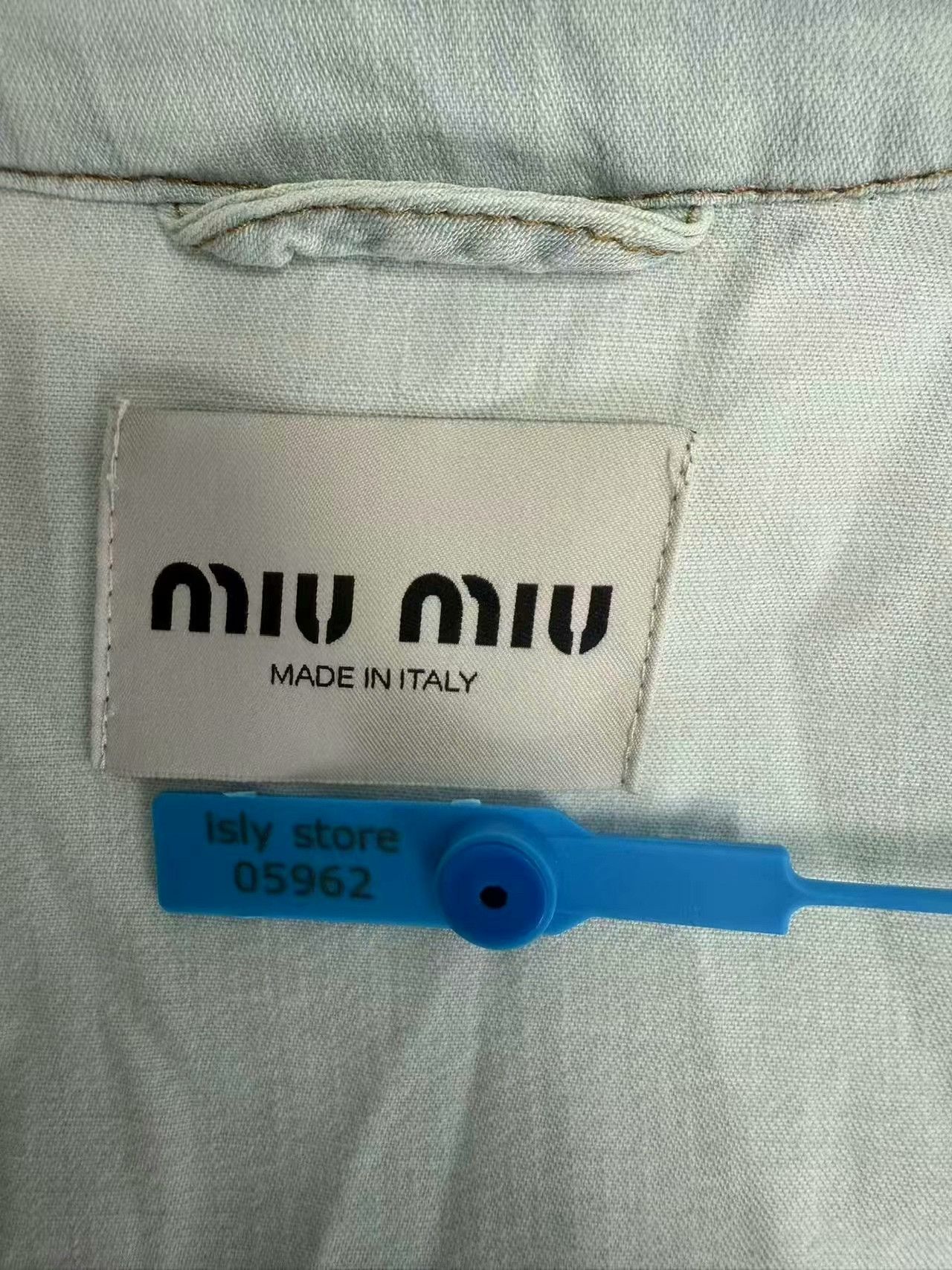Miu Miu MIU MIU Embroidered Oversized Striped Denim Jacket Size XS / US 0-2 / IT 36-38 - 4 Thumbnail