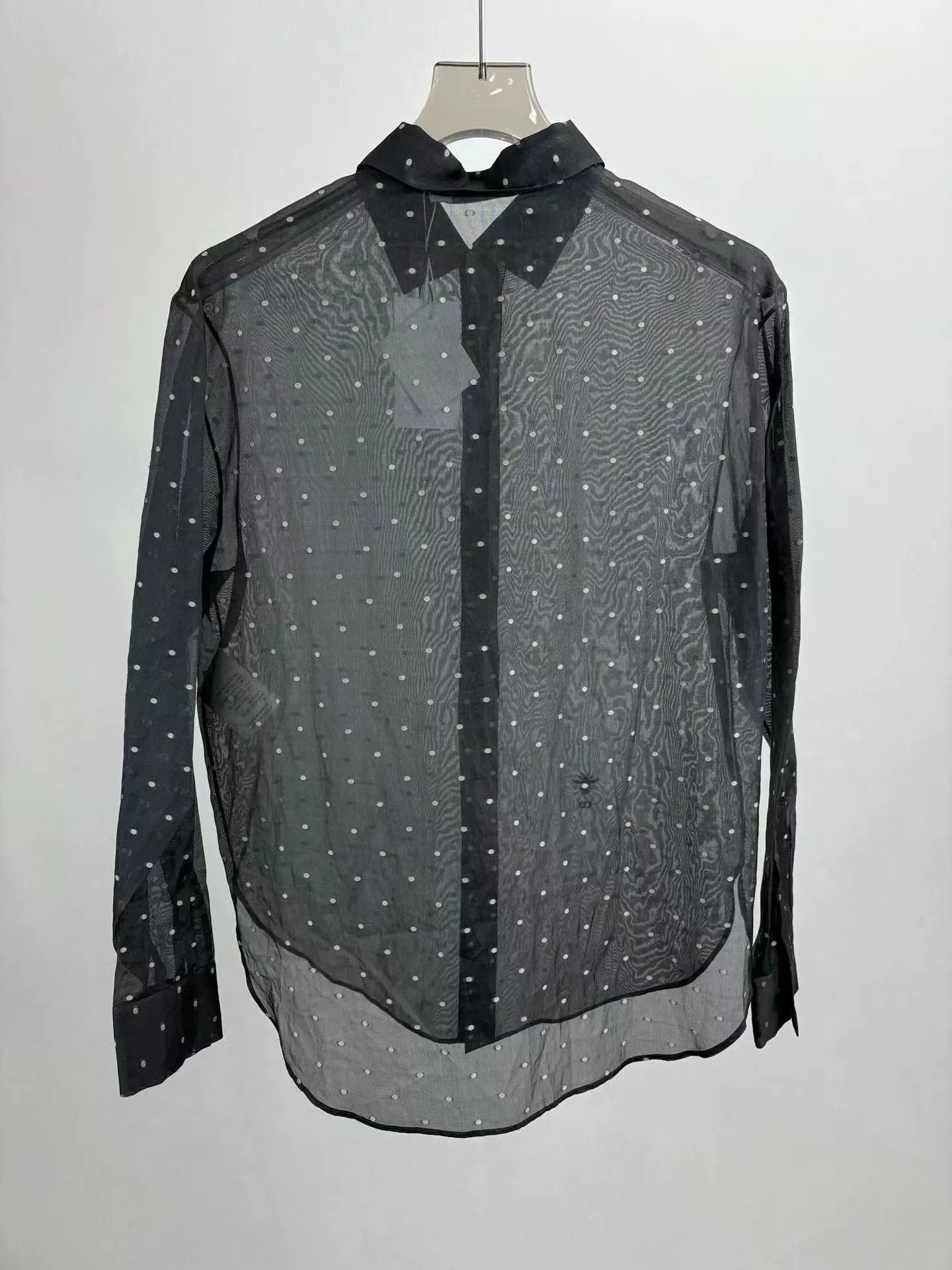 Dior DIOR Black Polka Dot Silk Organza Shirt Size M / US 6-8 / IT 42-44 - 2 Thumbnail