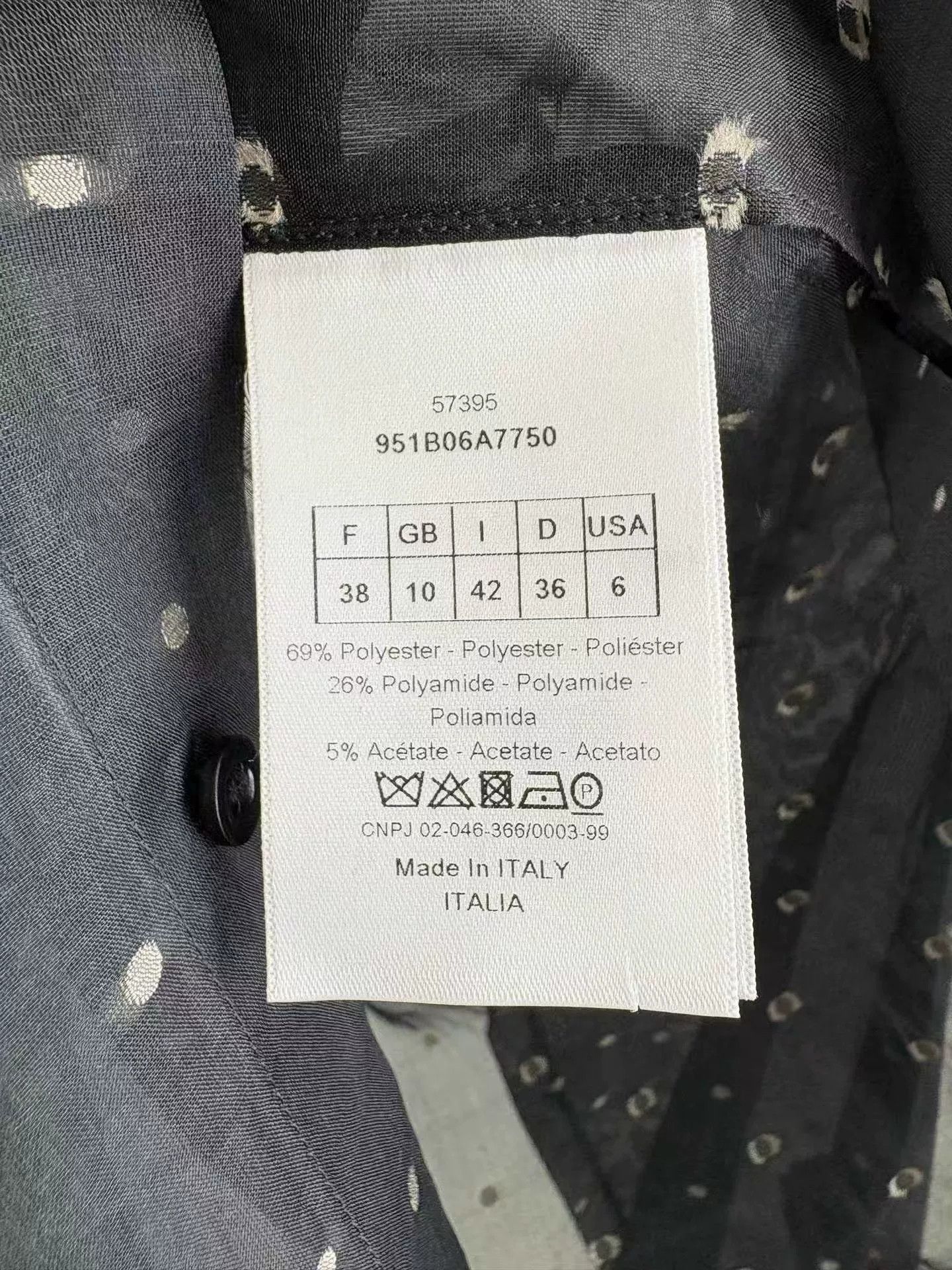 Dior DIOR Black Polka Dot Silk Organza Shirt Size M / US 6-8 / IT 42-44 - 6 Thumbnail