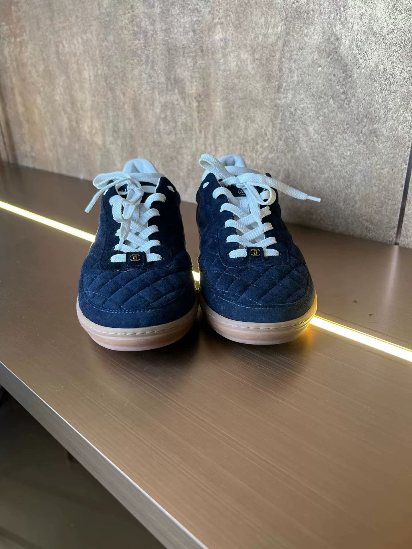 Chanel Chanel Navy German Training Shoes Size US 9 / IT 39 - 3 Thumbnail