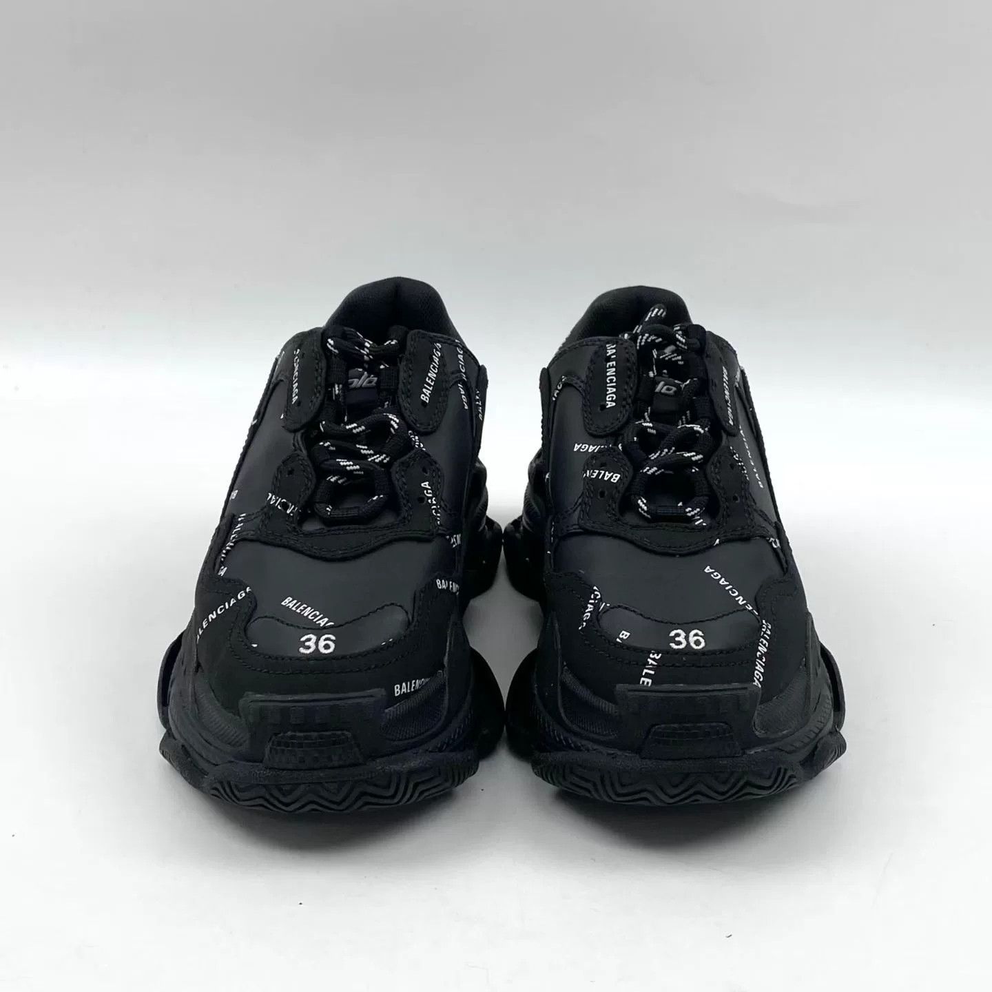 Balenciaga Balenciaga Black Chunky Sneakers Size US 5 / IT 35 - 2 Thumbnail