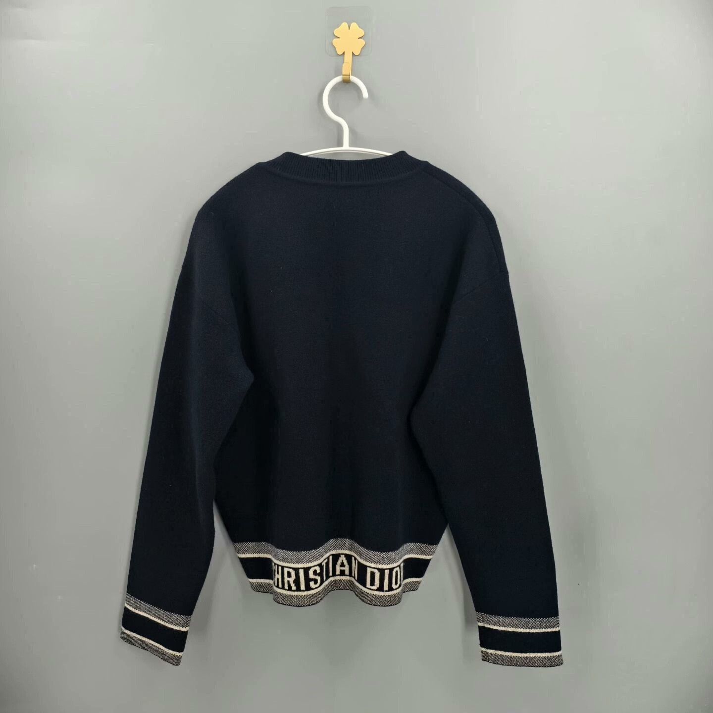 Dior Dior Black Slogan Logo Cashmere Sweater Size XS / US 0-2 / IT 36-38 - 2 Thumbnail