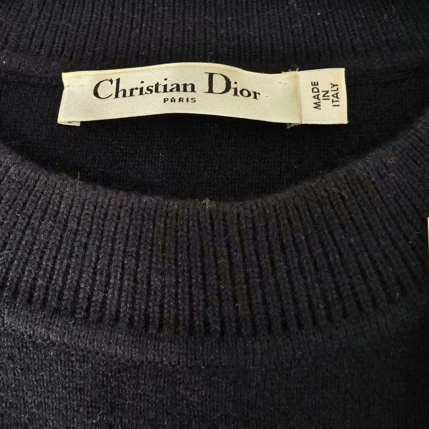 Dior Dior Black Slogan Logo Cashmere Sweater Size XS / US 0-2 / IT 36-38 - 3 Thumbnail