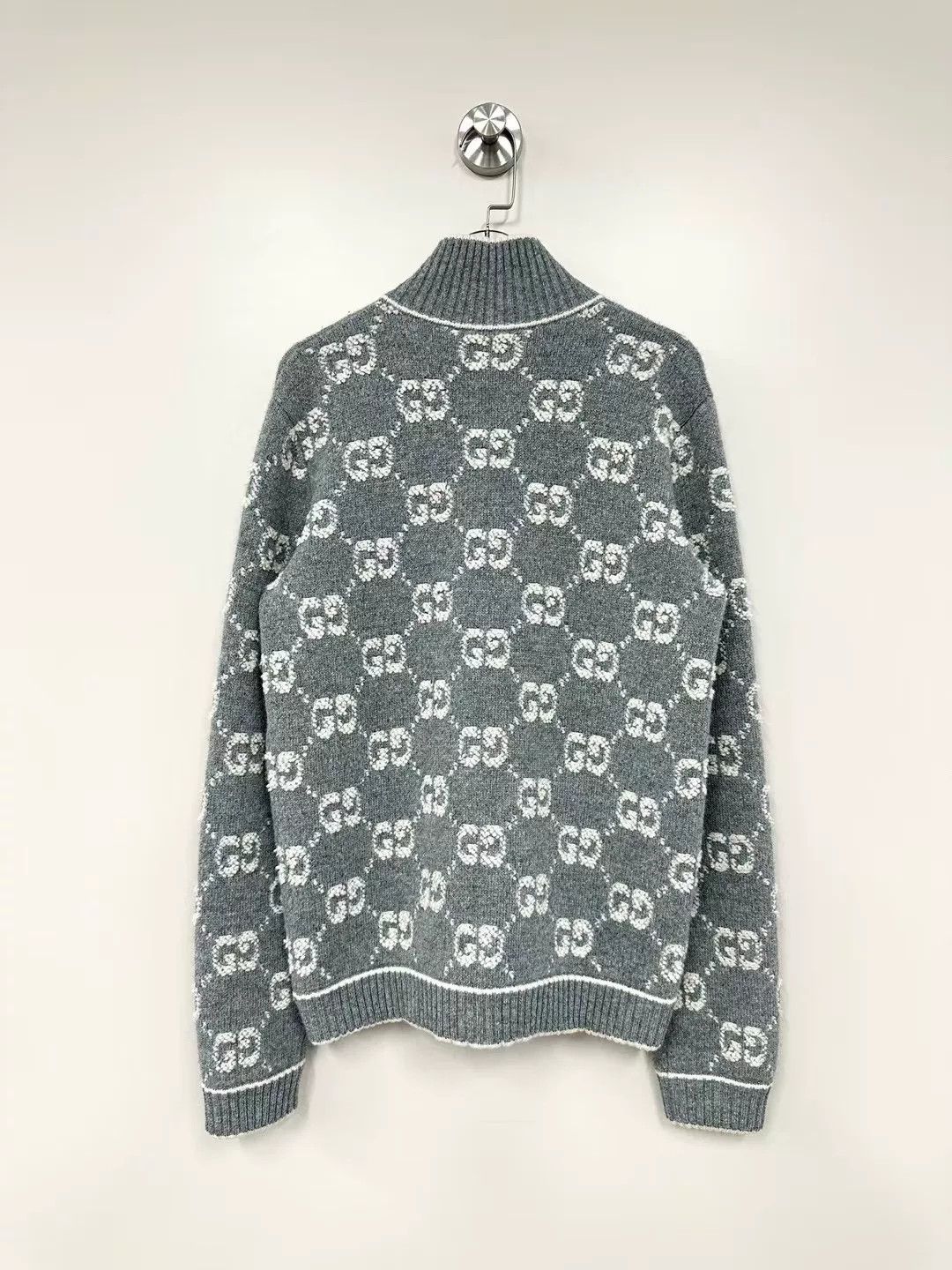 Gucci Gucci New Gray Double G Logo Zip Knit Jacket Size XS / US 0-2 / IT 36-38 - 2 Thumbnail