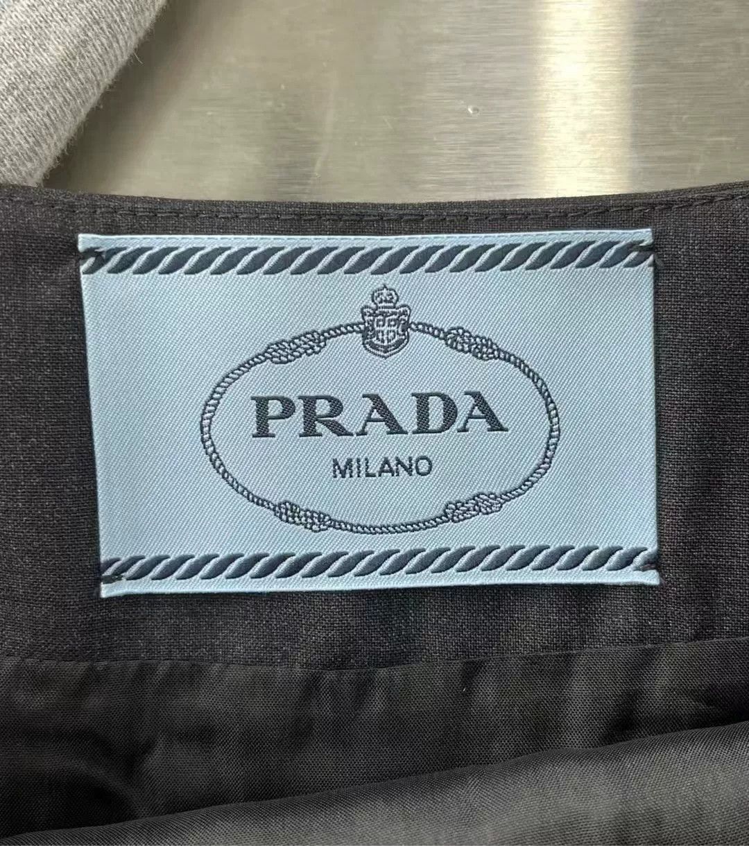 Prada Prada Black Metal Triangle Logo Dress Size S / US 4 / IT 40 - 3 Thumbnail