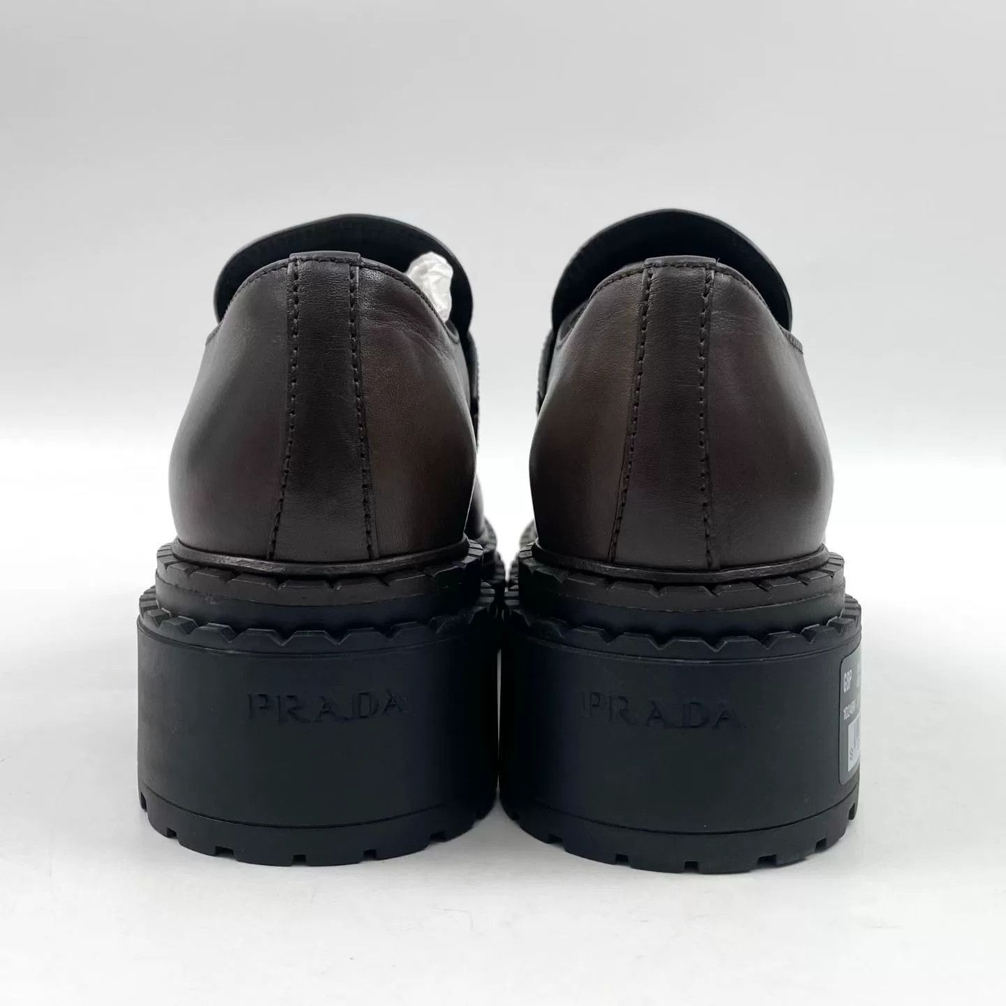 Prada Prada 25 New Brown Gold Logo Loafer Size US 4 / IT 34 - 5 Thumbnail