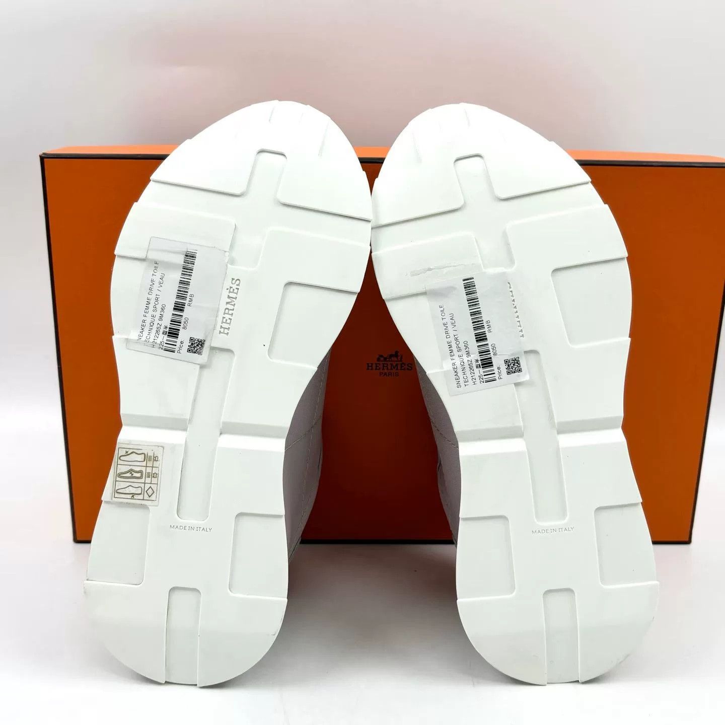 Hermes Hermes Gray-Pink Logo Sneakers Size 36 Size US 5 / IT 35 - 6 Thumbnail
