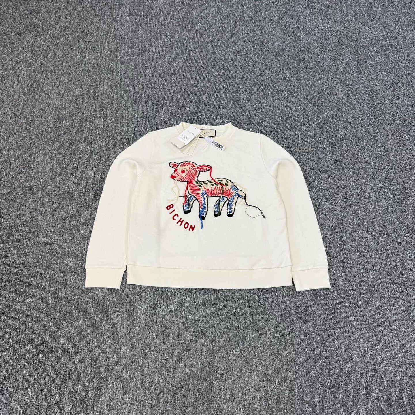 Gucci Gucci Bichon Fawn Embroidery Sweatshirt Size L Size US L / EU 52-54 / 3 - 2 Thumbnail