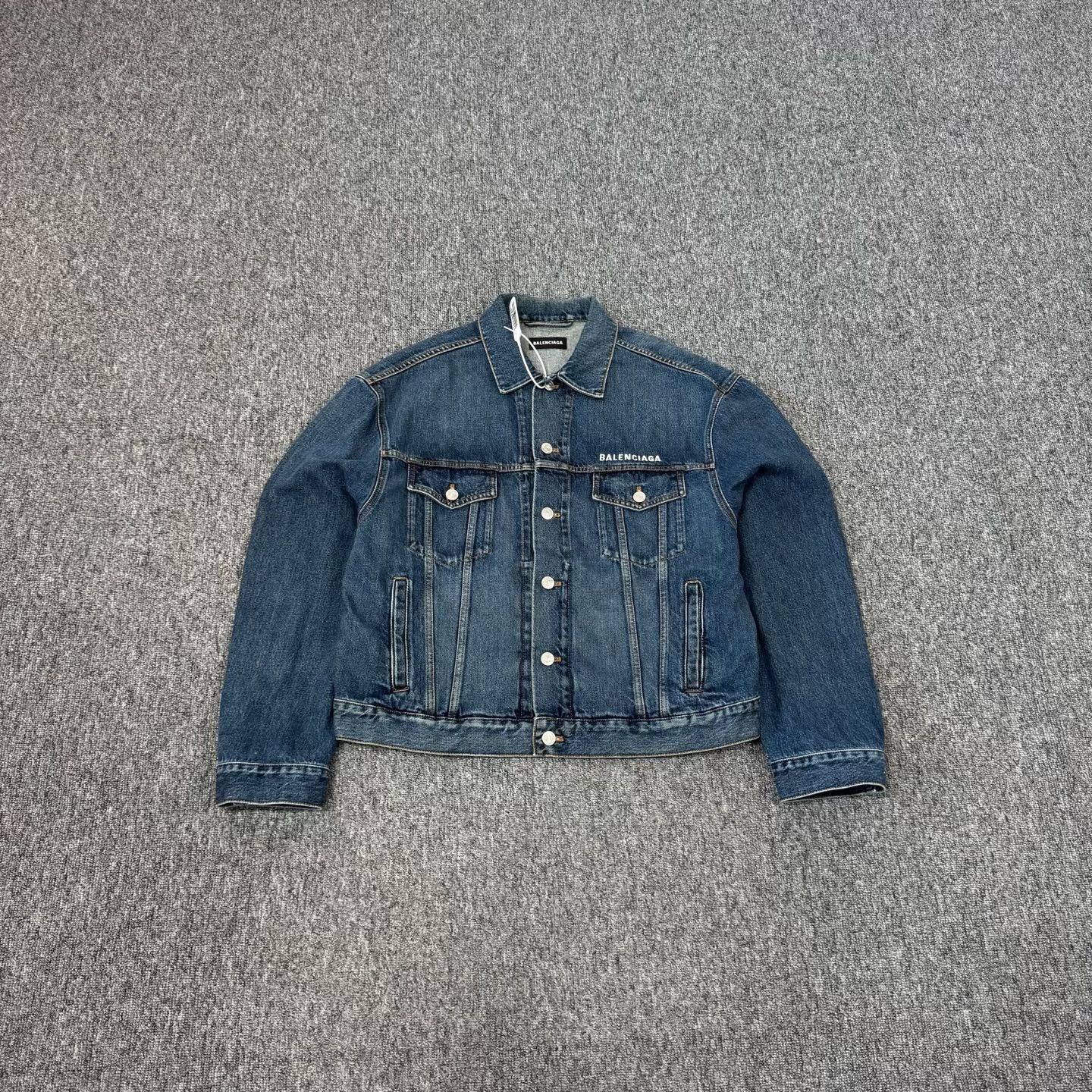 Balenciaga Balenciaga Logo Print Denim Jacket 46 Size US S / EU 44-46 / 1 - 3 Thumbnail