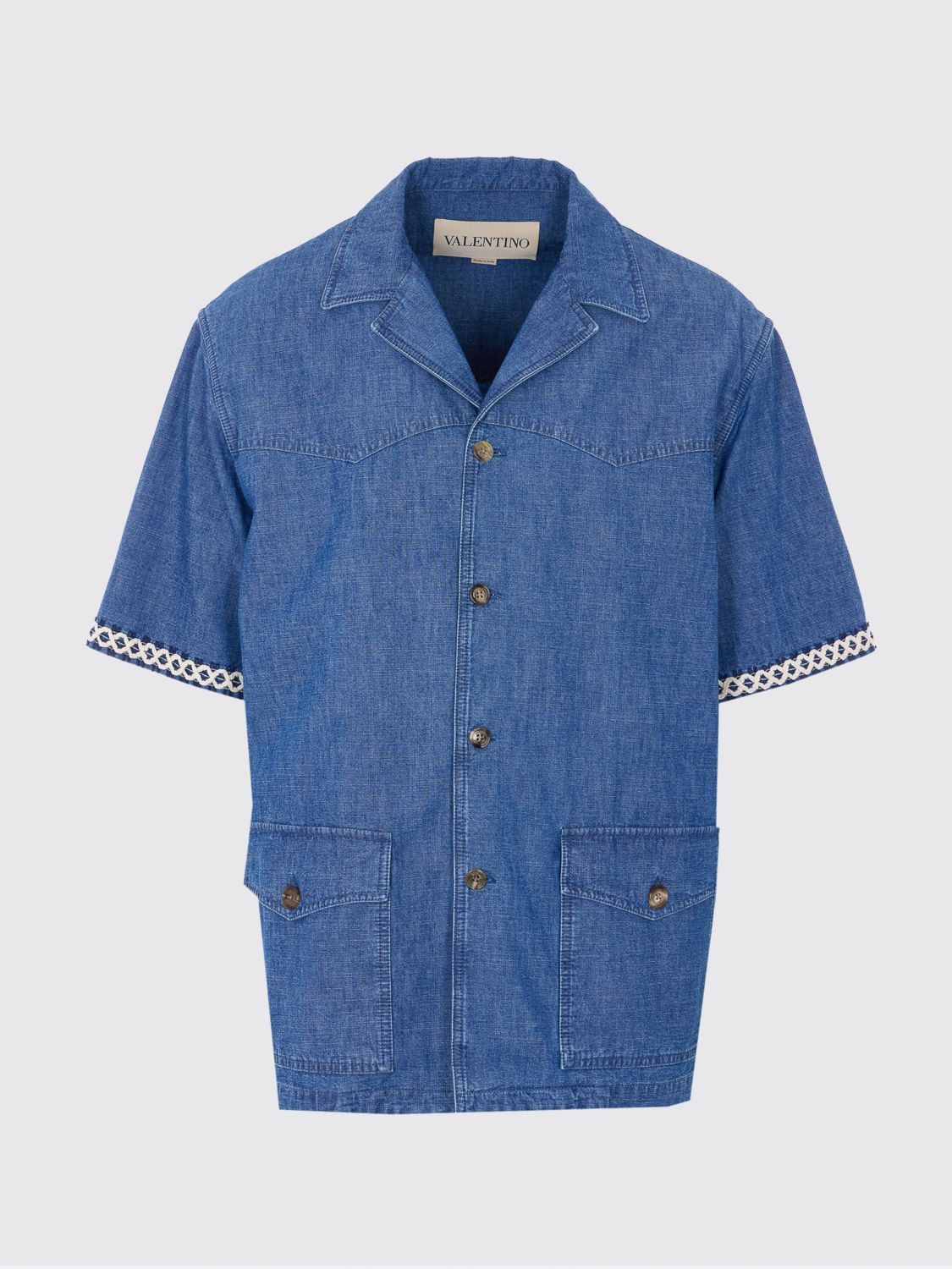 Valentino Valentino Shirt Men Blue Size US M / EU 48-50 / 2 - 2 Thumbnail