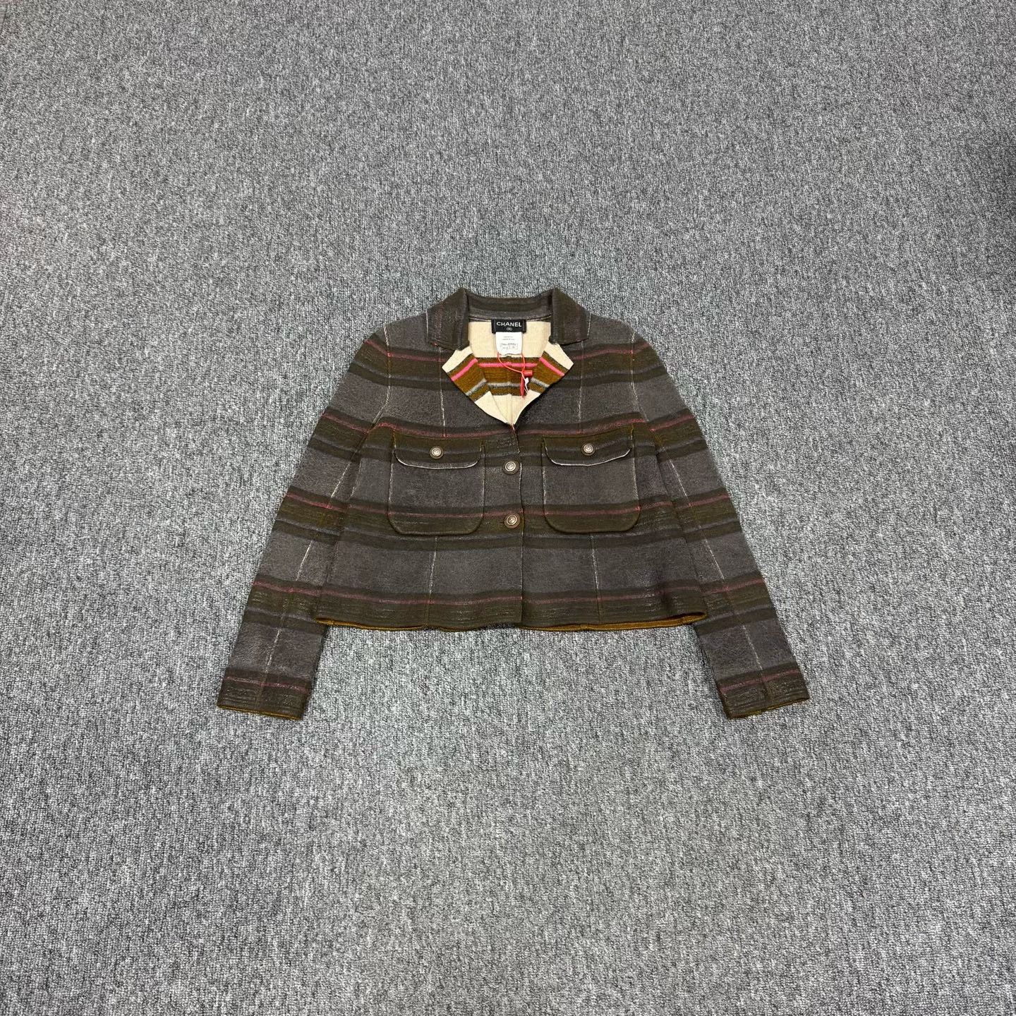 Chanel Chanel Striped Logo Button Knit Blazer 34 Size XS / US 0-2 / IT 36-38 - 2 Thumbnail