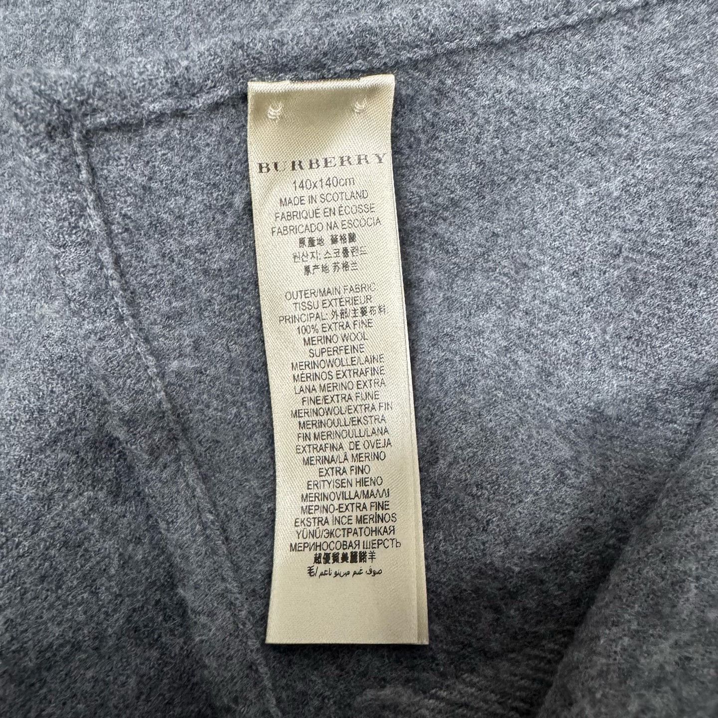 Burberry Burberry Gray Merino Wool Shawl Poncho ONE SIZE Size ONE SIZE - 6 Thumbnail
