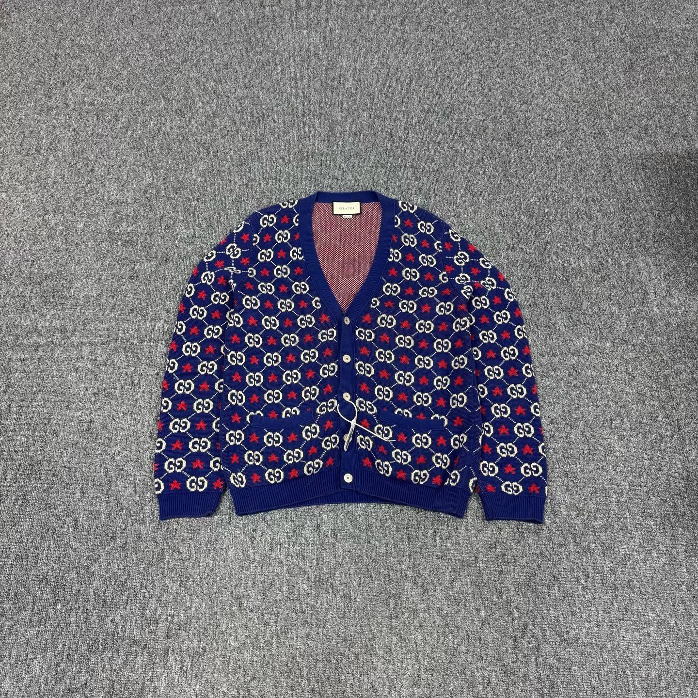 Gucci Gucci GG Star Monogram Knit Cardigan Size L Size US L / EU 52-54 / 3 - 2 Thumbnail