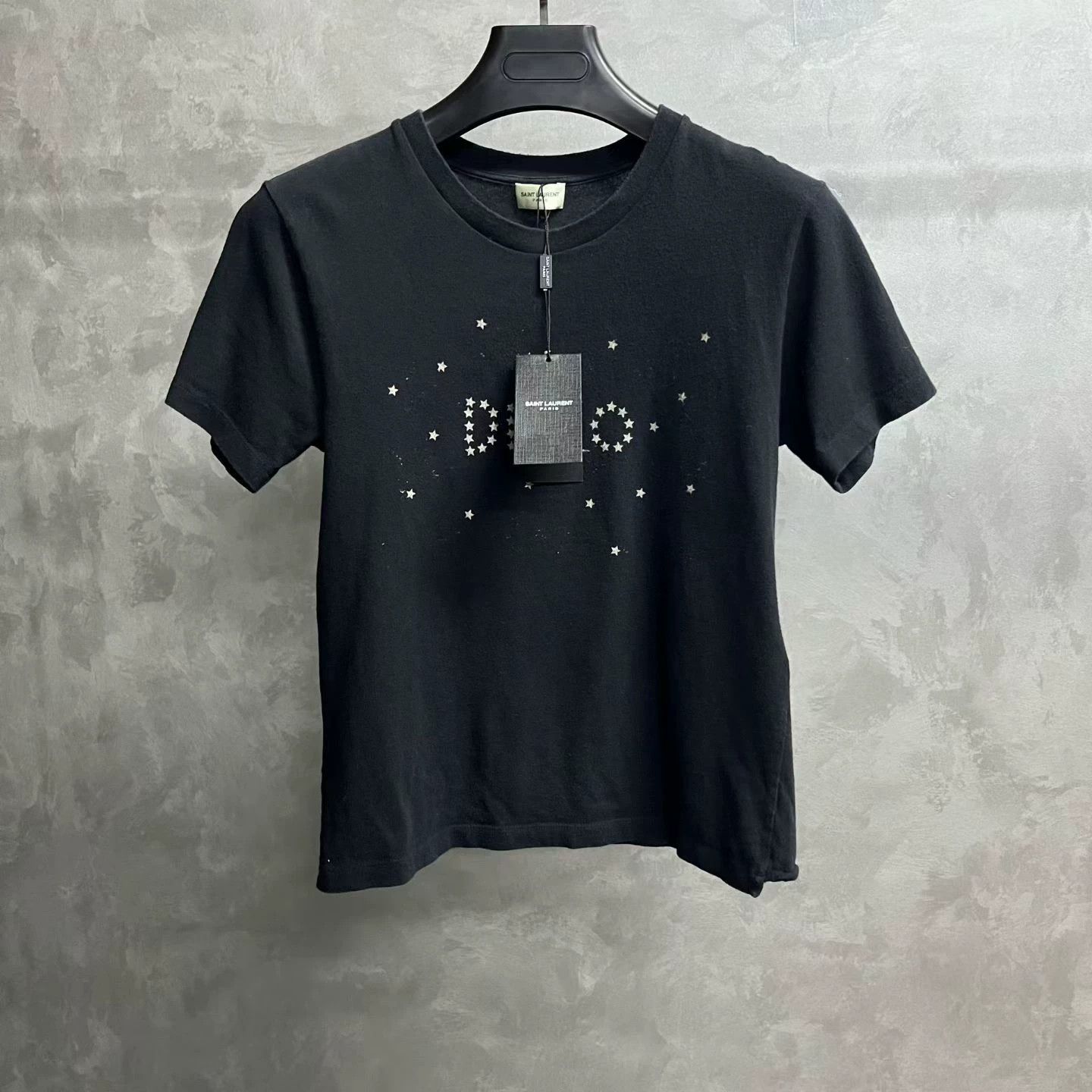 Saint Laurent Paris Saint Laurent Star Print Crop T-Shirt XS Size XS / US 0-2 / IT 36-38 - 2 Thumbnail