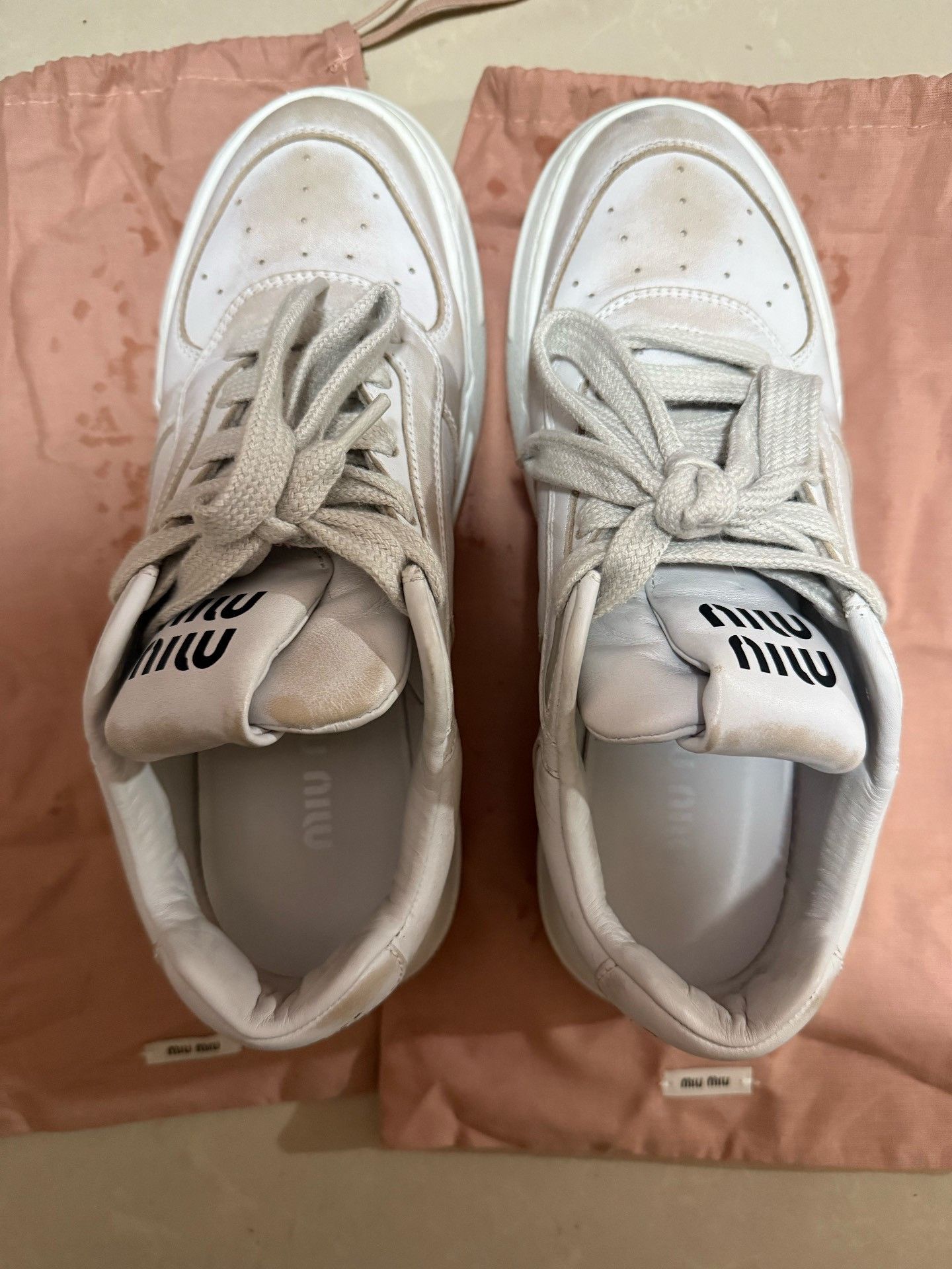 Miu Miu Miu Miu Distressed Low-Top Sneakers 36.5 Size US 6.5 / IT 36.5 - 3 Thumbnail