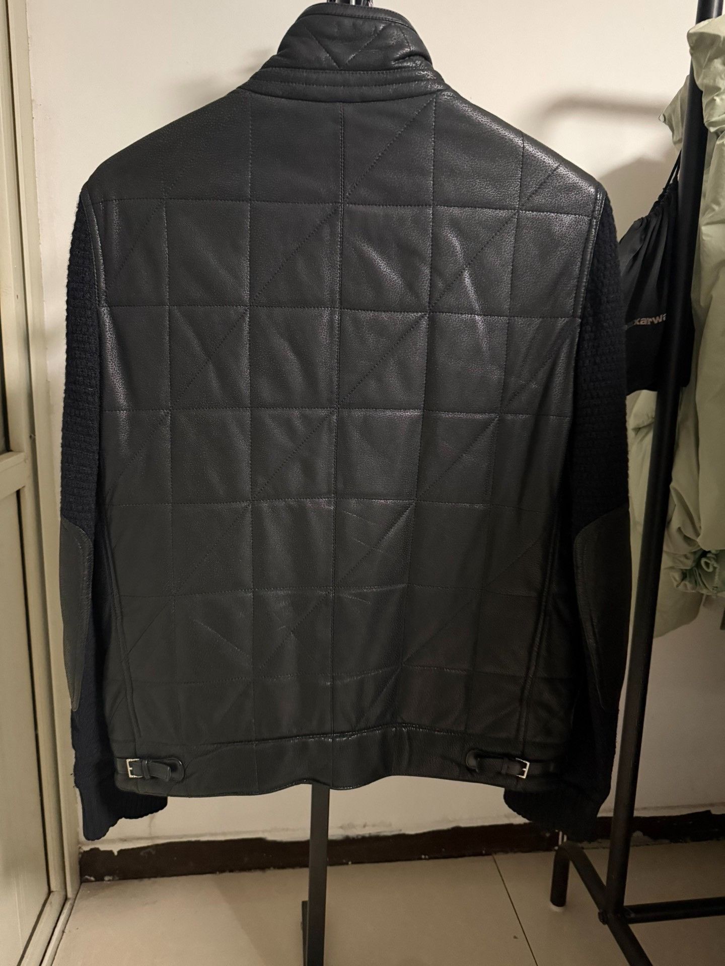 Z Zegna Zegna Quilted Diamond Leather Knit Jacket 50 Size US M / EU 48-50 / 2 - 3 Thumbnail