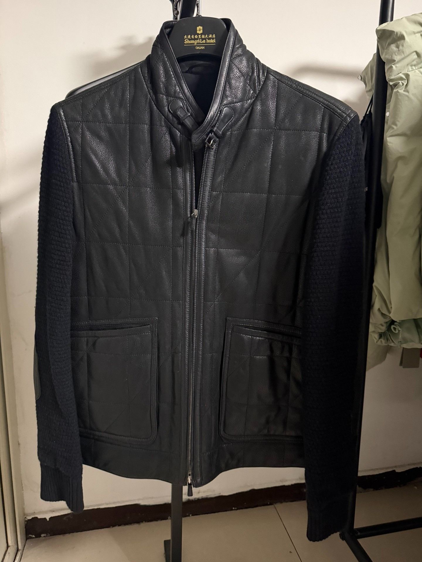 Z Zegna Zegna Quilted Diamond Leather Knit Jacket 50 Size US M / EU 48-50 / 2 - 2 Thumbnail