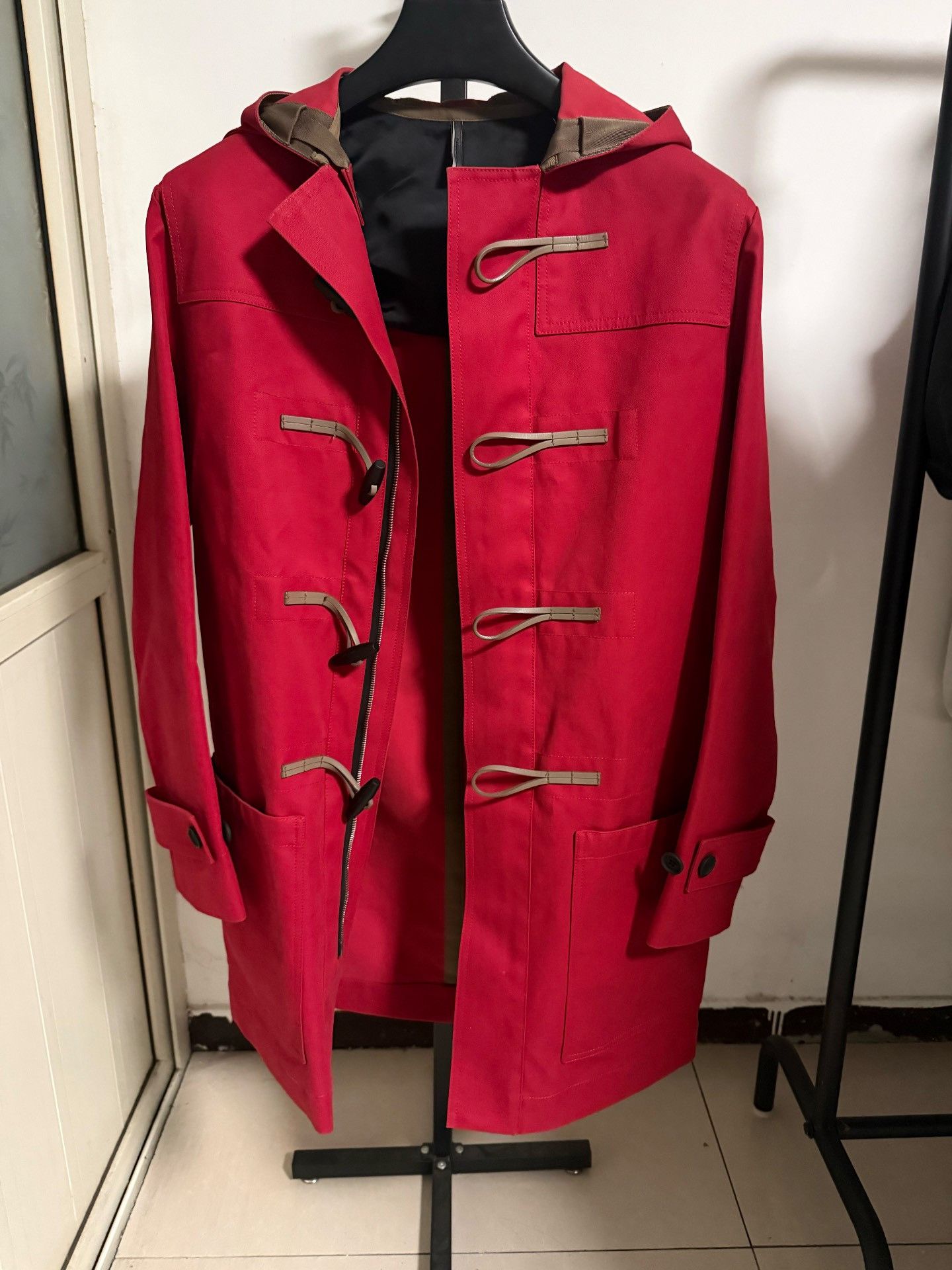 Dior Dior Red Hooded Duffle Coat Size 44 Size US S / EU 44-46 / 1 - 2 Thumbnail