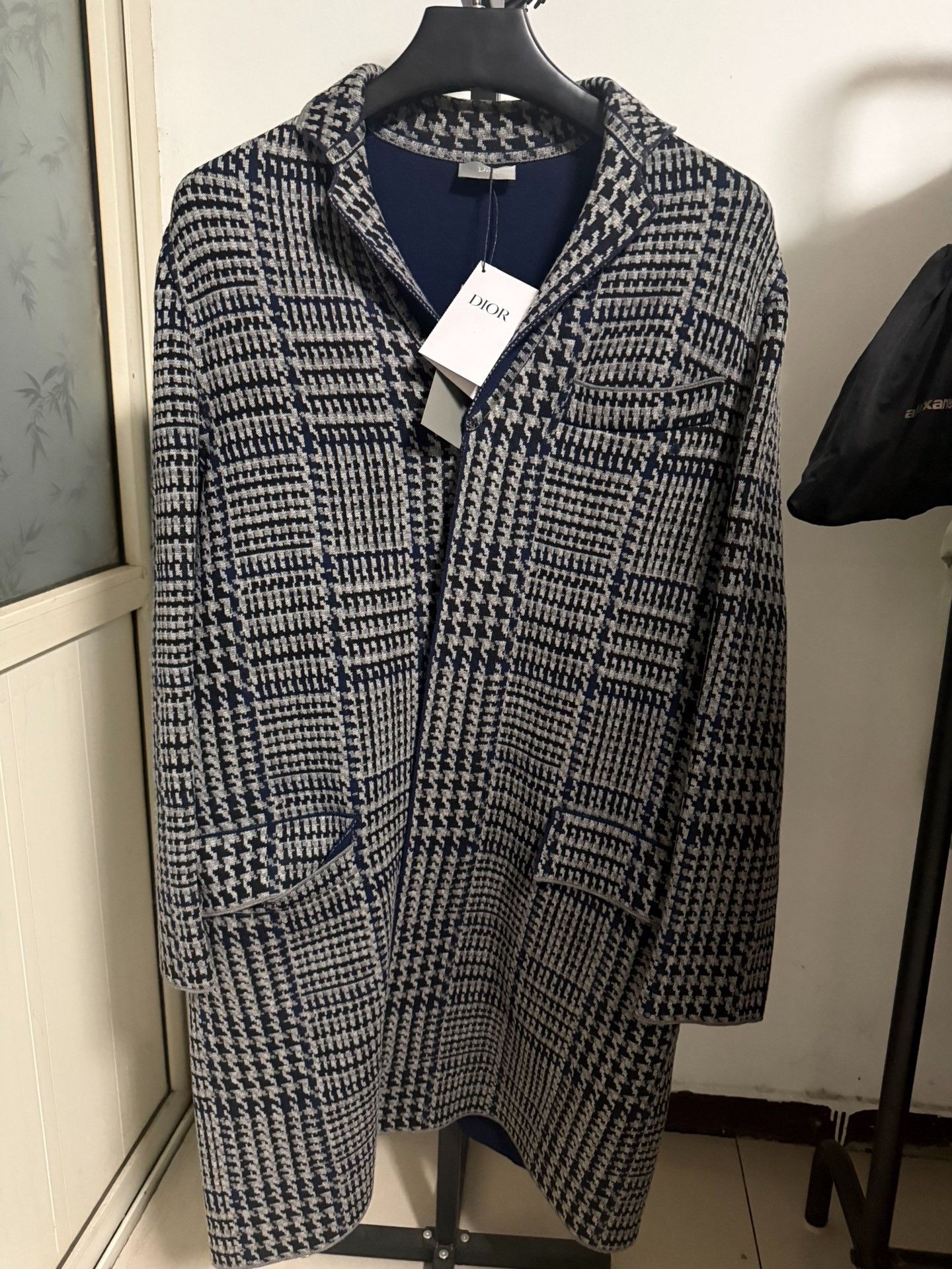 Dior Dior 15FW Houndstooth Virgin Wool Blend Coat S Size US S / EU 44-46 / 1 - 2 Thumbnail