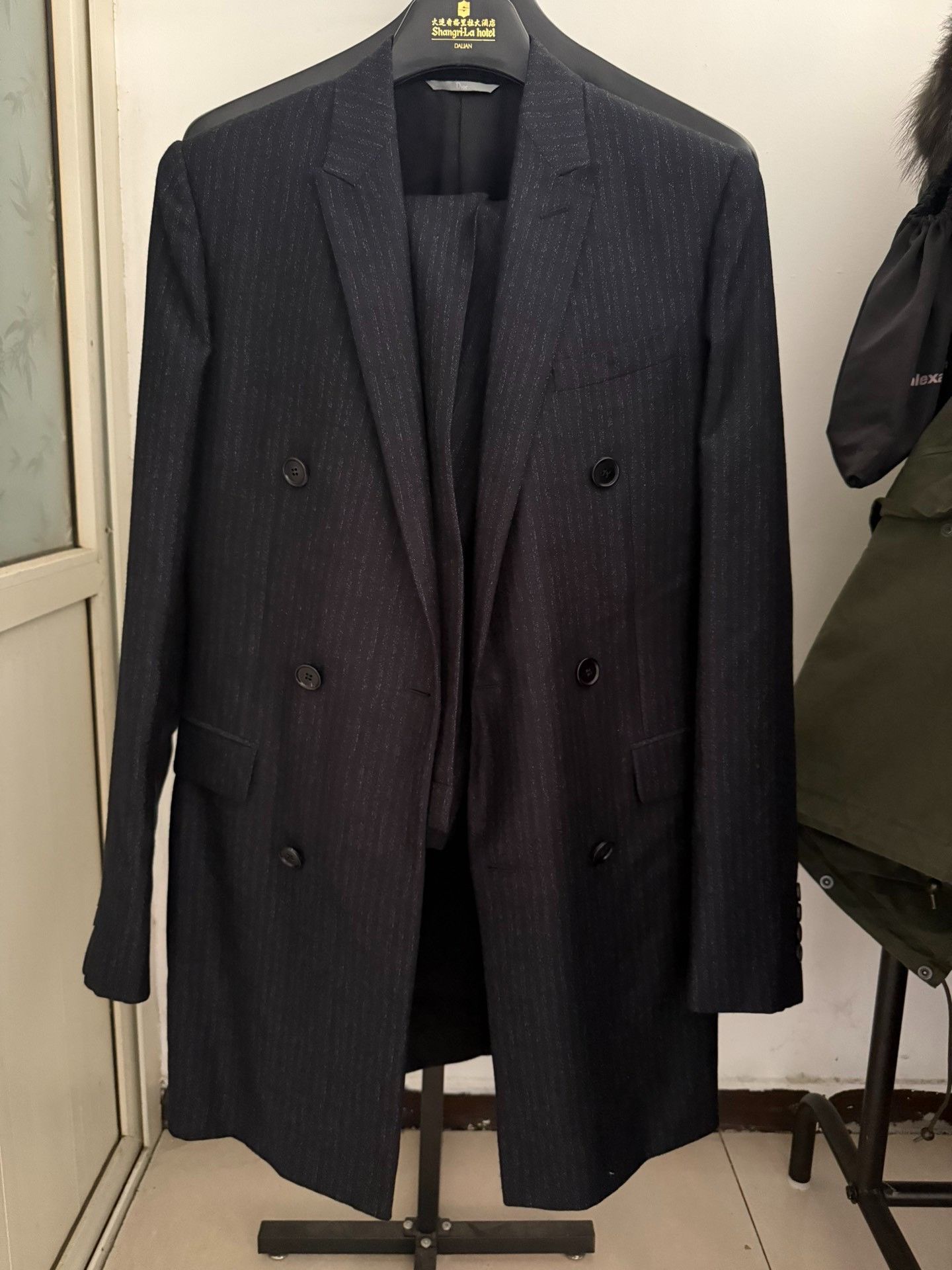 Dior Dior Pinstripe Wool Silk Double Breasted Suit 34R Size 34R - 2 Thumbnail