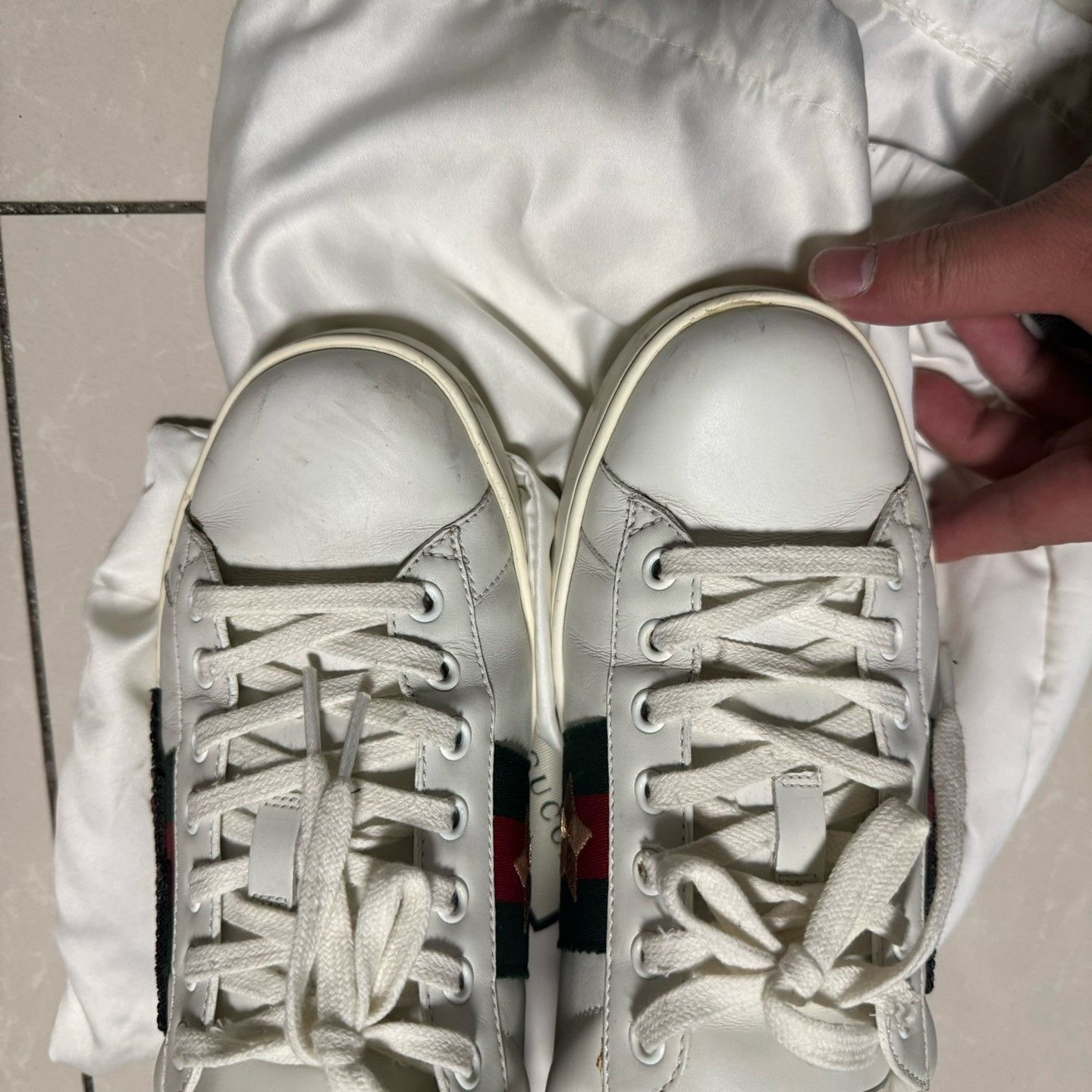 Gucci Gucci Web Stripe Leather Ace Sneakers 7.5 Size US 8.5 / EU 41-42 - 3 Thumbnail