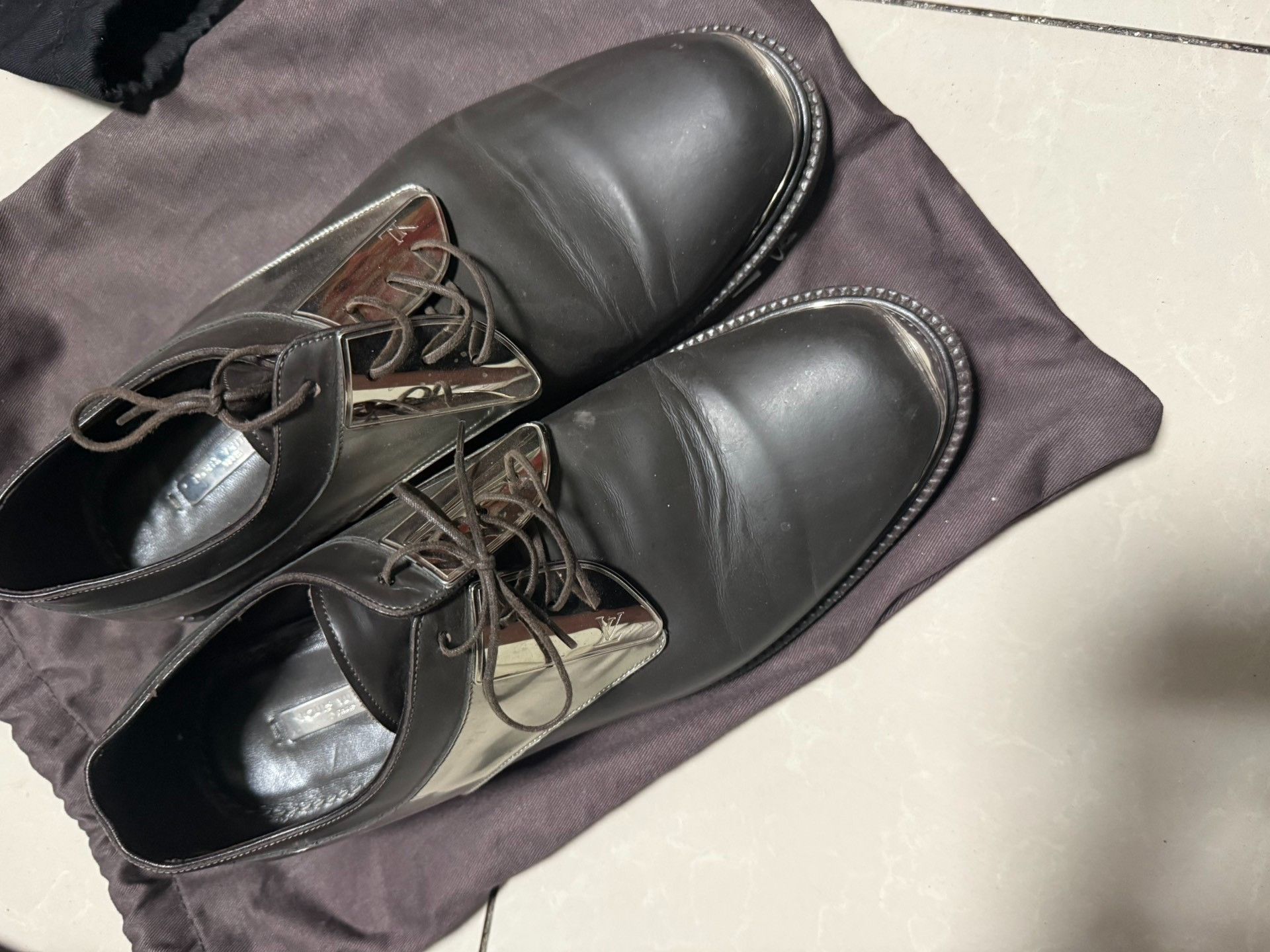 Louis Vuitton Louis Vuitton Metal Plate Derby Shoes Size 6.5 Size US 7.5 / EU 40-41 - 2 Thumbnail