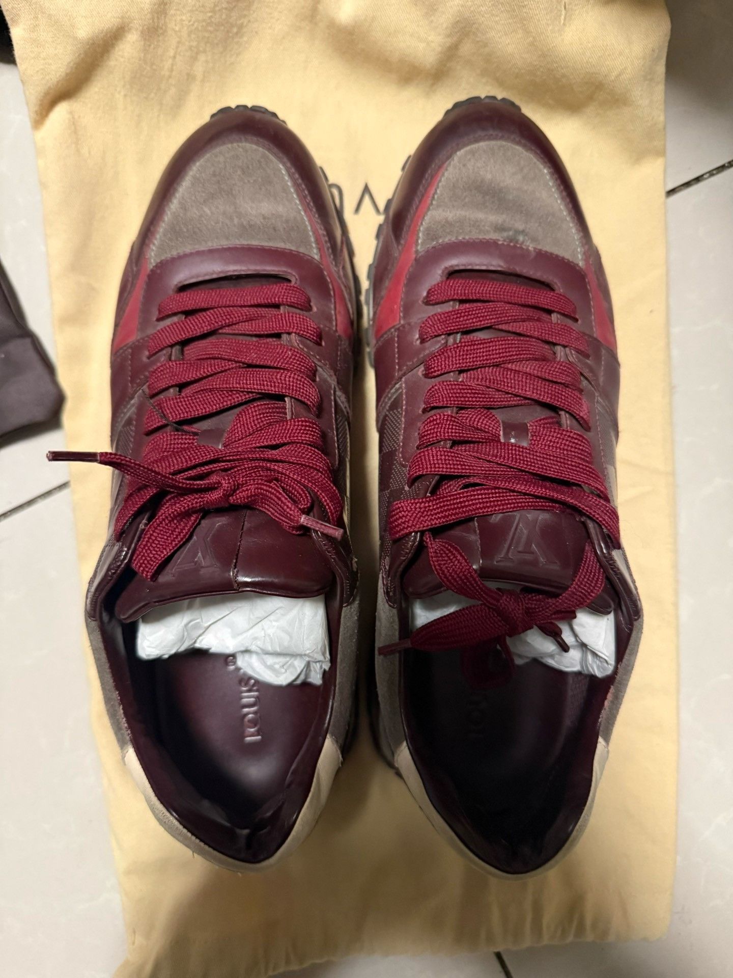 Louis Vuitton Louis Vuitton Burgundy Run Away Sneakers US 7.5 Size US 7.5 / EU 40-41 - 3 Thumbnail
