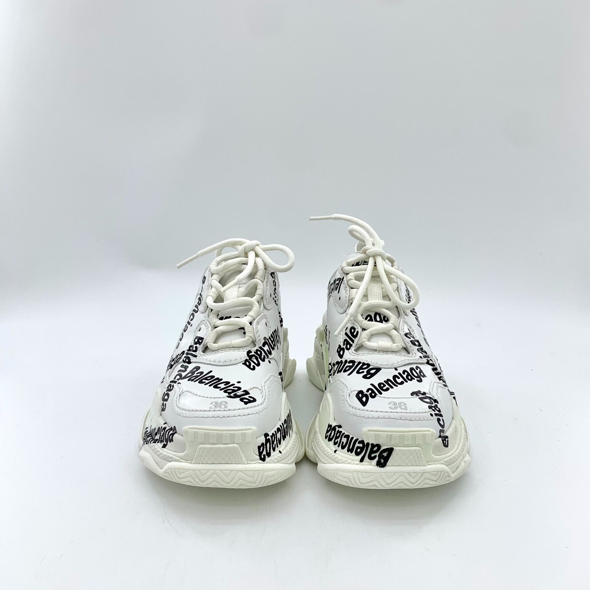 Balenciaga Balenciaga Logo Print Triple S Sneakers Size 36 Size US 6 / IT 36 - 4 Thumbnail